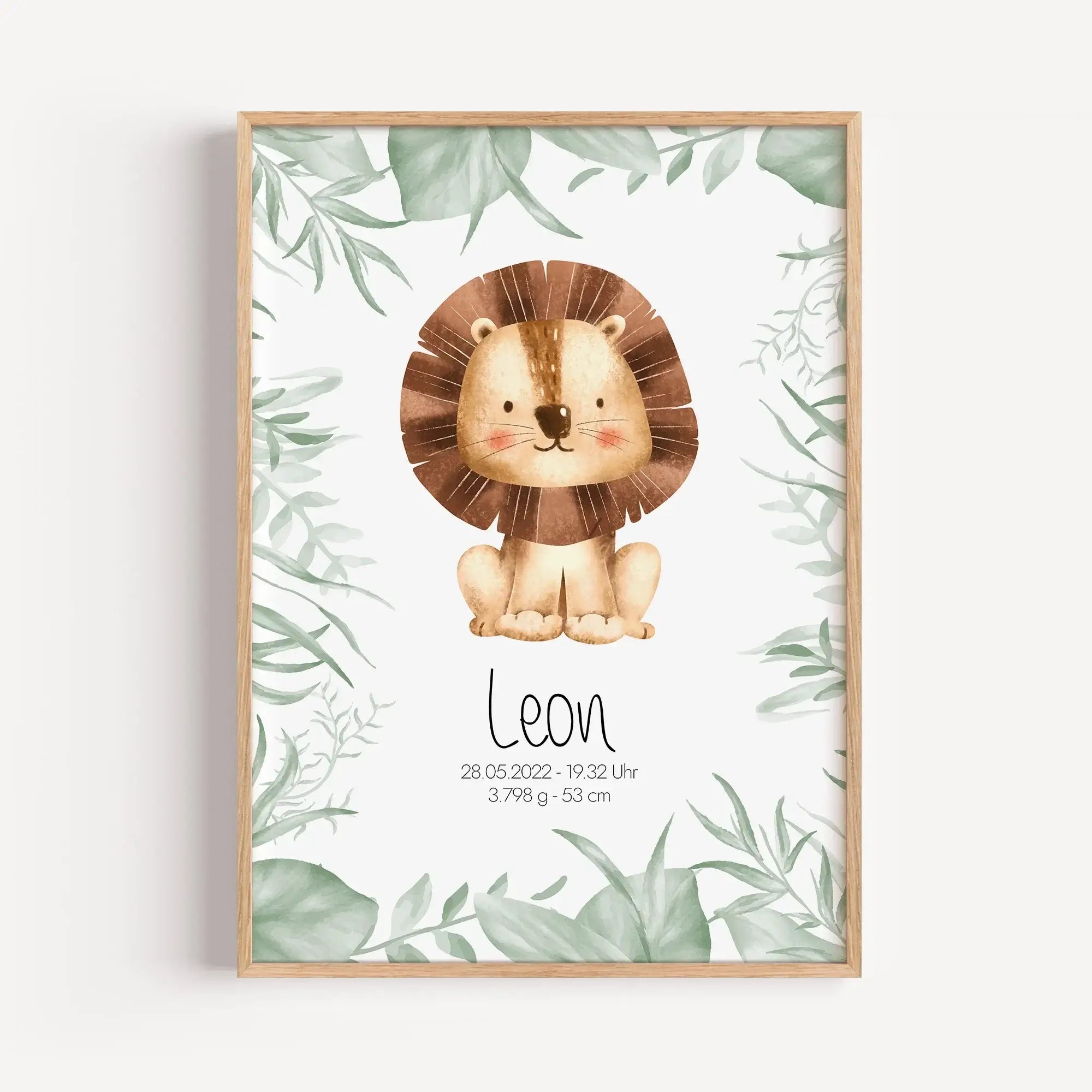 Geburtsposter Safari-Personalisiertes Poster-famprints-Das Geburtsposter Safari von famprints ist eine liebevolle Art, die Ankunft deines Kindes festzuhalten. Mit einem sanften Safari Tiermotiv und den persönlichen Geburtsdaten wird aus einem einfachen Wa