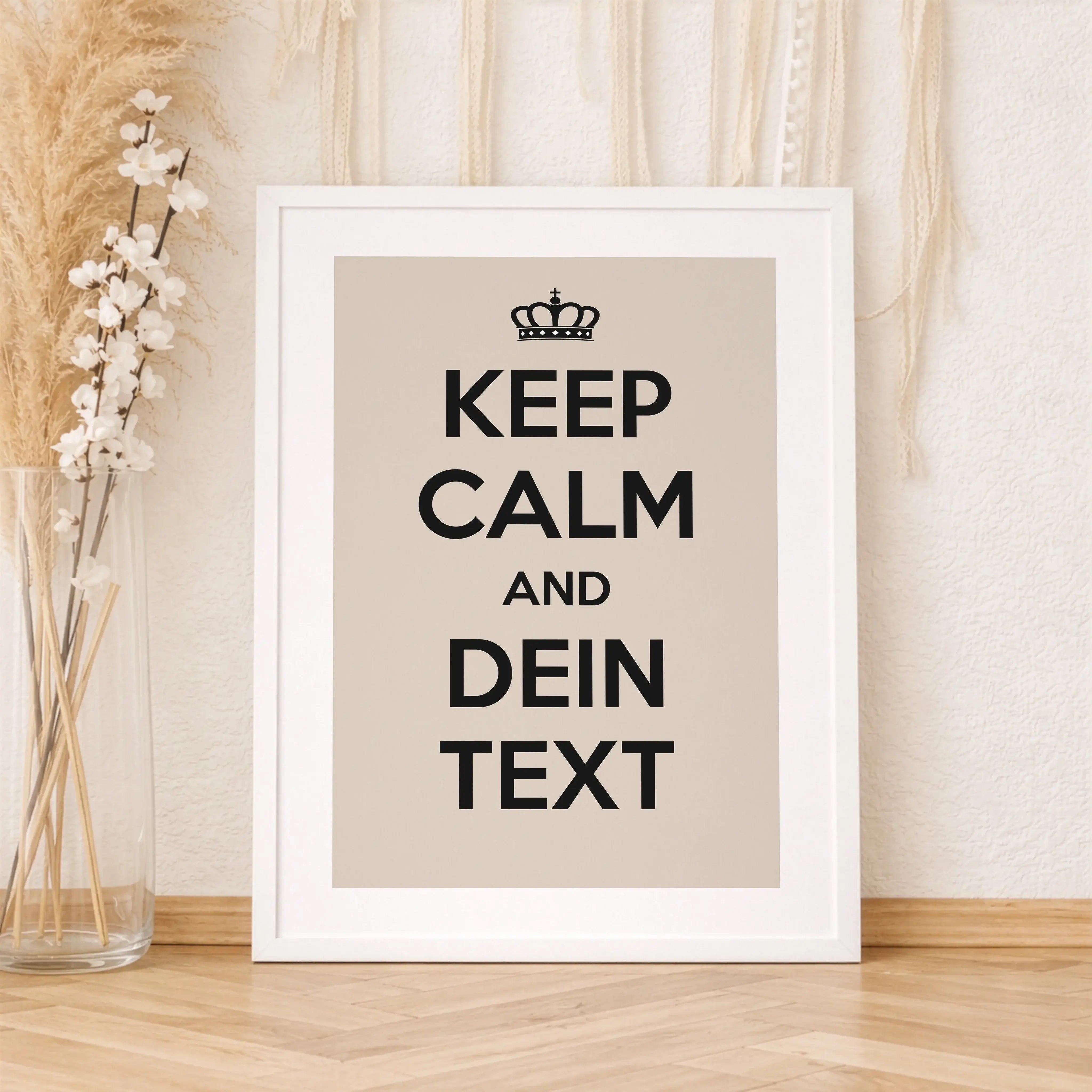 Poster Keep calm and 'dein Text'-Personalisiertes Poster-famprints-Mit dem Poster Keep calm and dein Text gestaltest du ein individuelles Statement für dein Zuhause oder als persönliches Geschenk mit Bedeutung. Der bekannte Keep-calm-Stil wird bei famprin