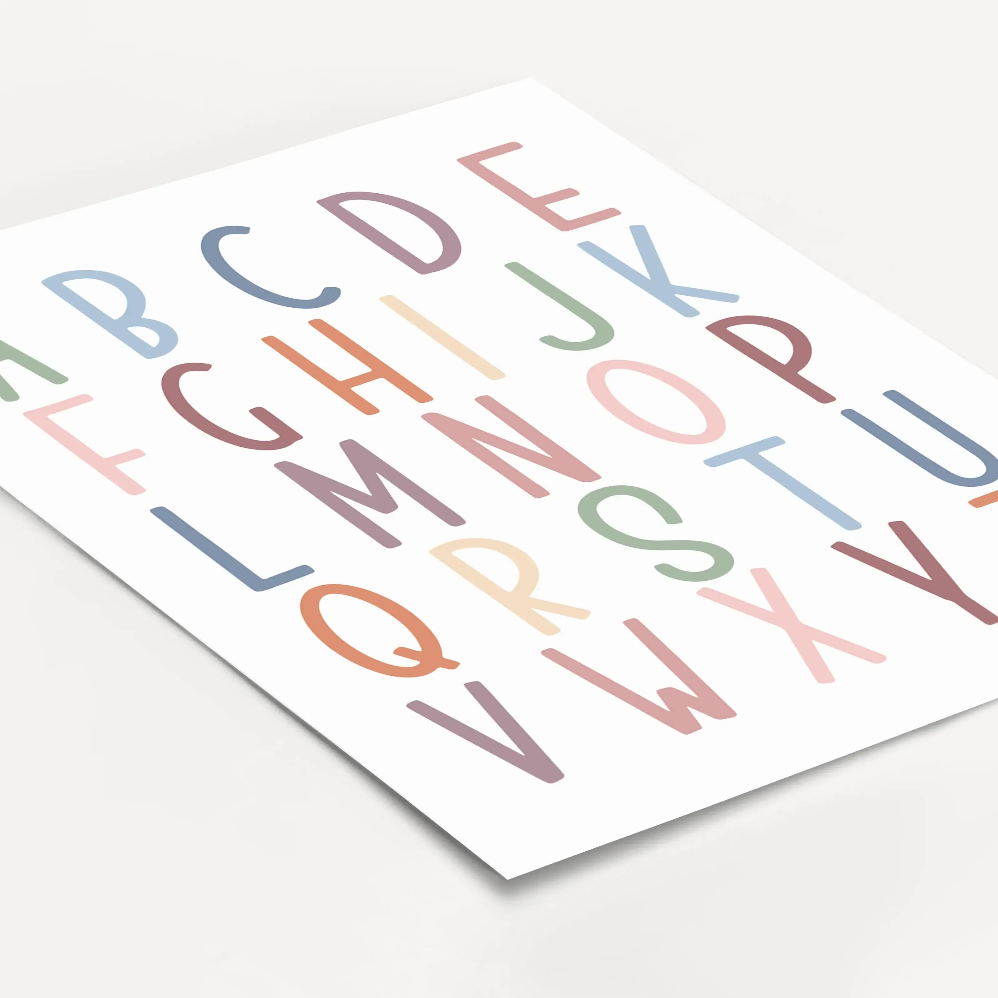 Alphabet Poster-famprints-Poster-Wir stellen dir das Alphabet Poster als Lernposter vor - eine lernreiche Wanddekoration für jedes Kinderzimmer! Dieses Poster ist das perfekte Lernmittel, um kleinen Kindern das Alphabet beizubringen. Dieses Poster fördert