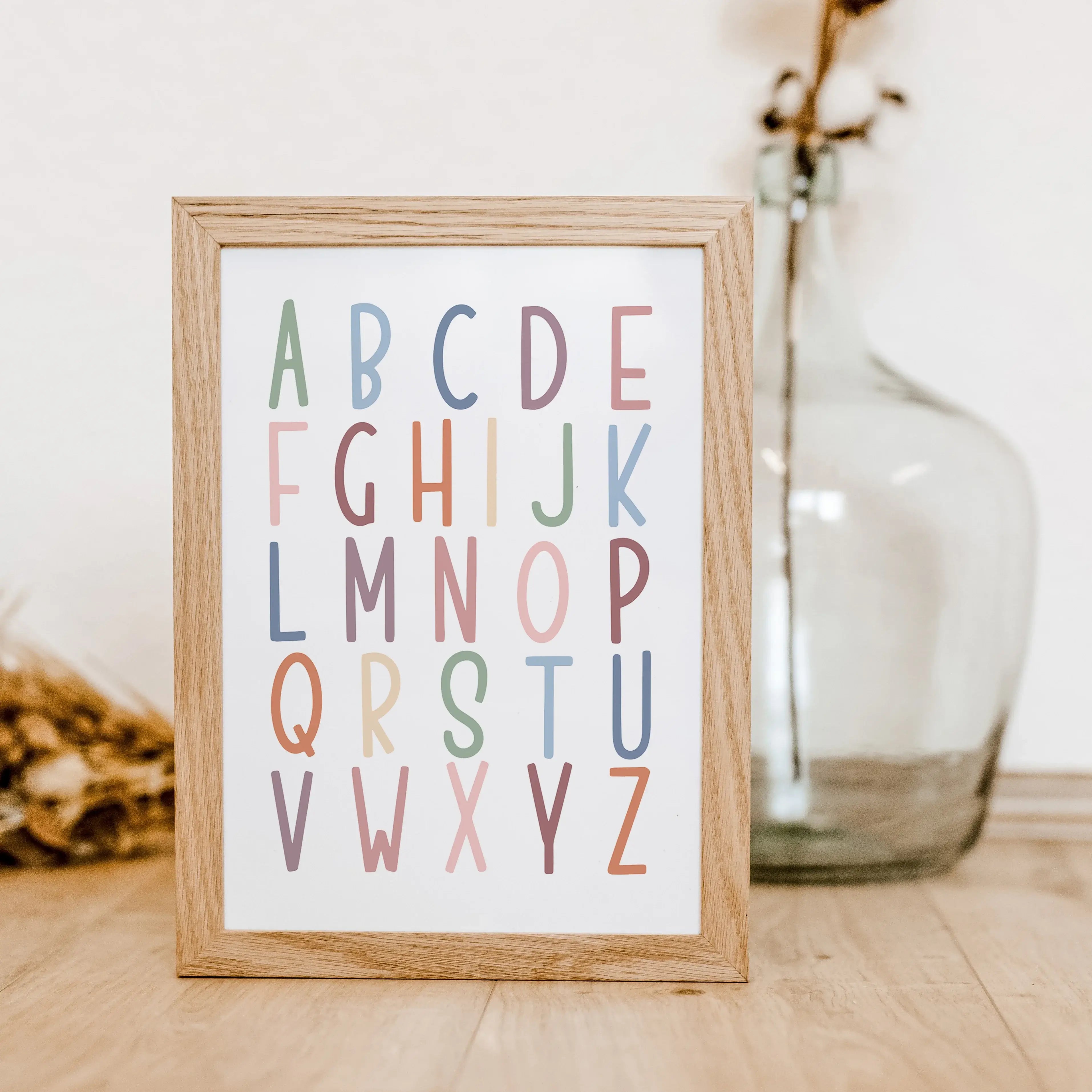Alphabet Poster-famprints-Poster-Wir stellen dir das Alphabet Poster als Lernposter vor - eine lernreiche Wanddekoration für jedes Kinderzimmer! Dieses Poster ist das perfekte Lernmittel, um kleinen Kindern das Alphabet beizubringen. Dieses Poster fördert