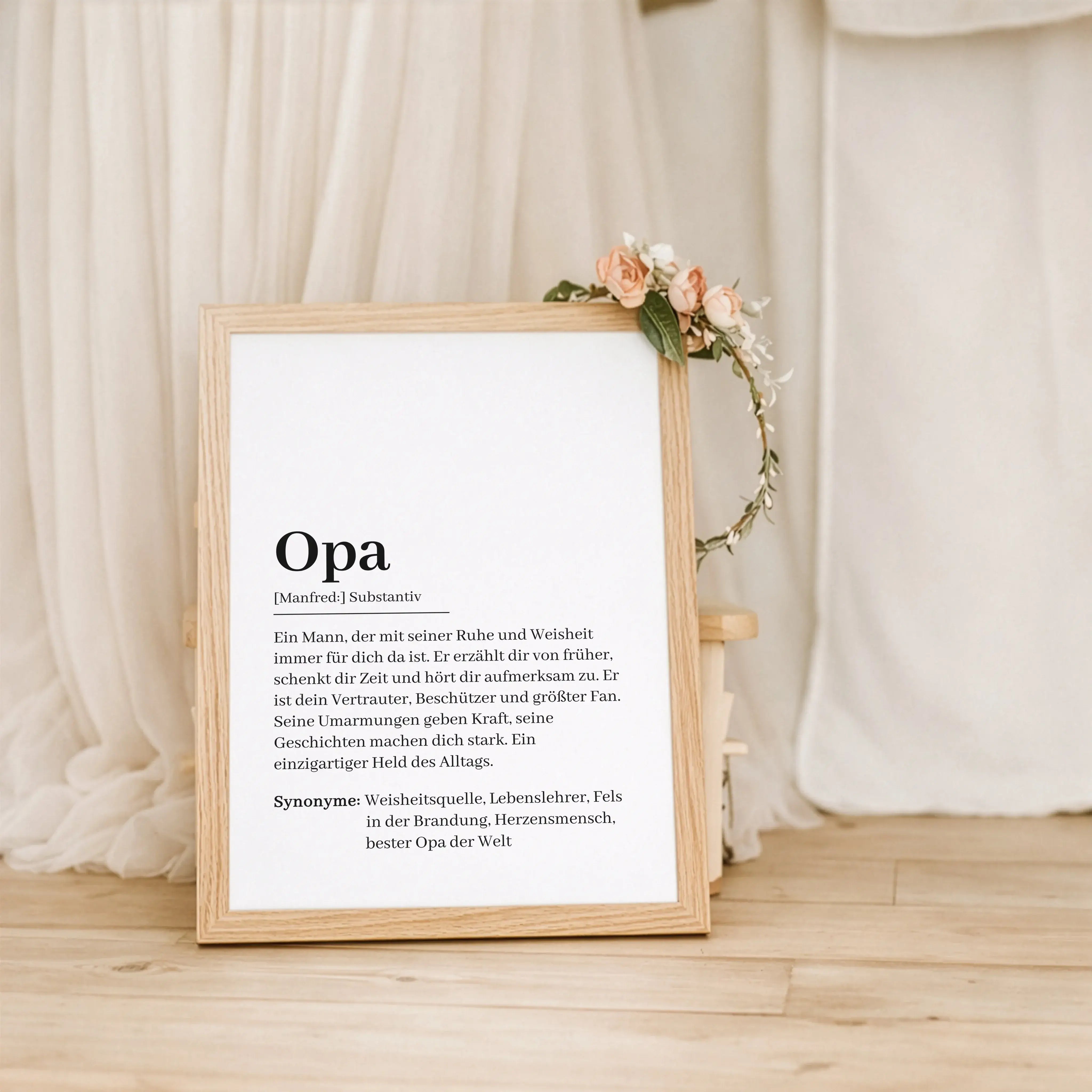 Opa Definition Poster-Personalisiertes Poster-famprints-Das Opa Definition Poster von famprints ist eine persönliche Geschenkidee für alle, die ihrem Opa auf besondere Weise Danke sagen möchten. Das Design erklärt den Begriff Opa nicht sachlich, sondern e