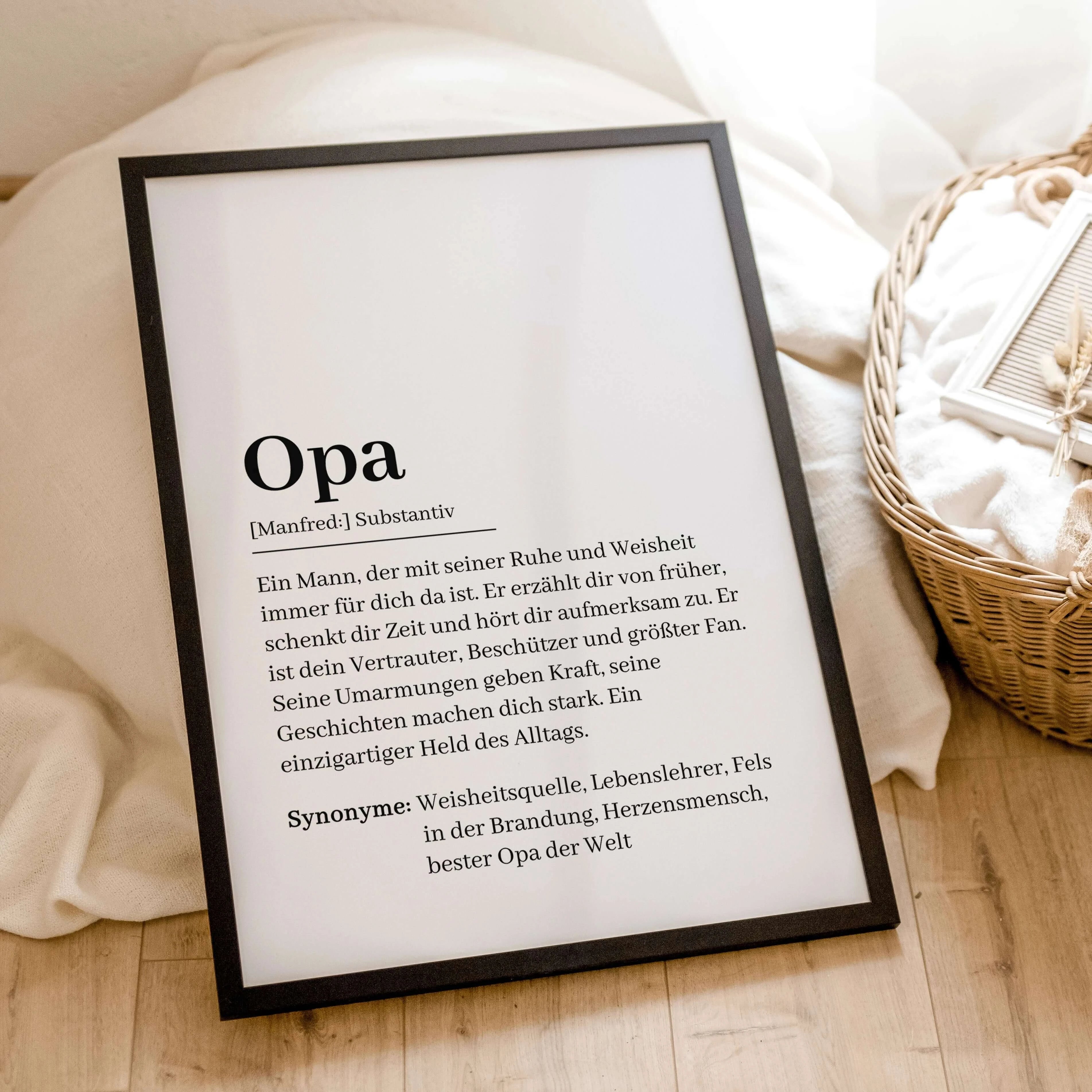 Opa Definition Poster-Personalisiertes Poster-famprints-Suchst du nach einem besonderen Geschenk für deinen Opa? Unser Opa Definition Poster ist die perfekte Wahl! Dieses liebevoll gestaltete Poster zeigt auf einzigartige Weise, wie wundervoll ein Opa ist