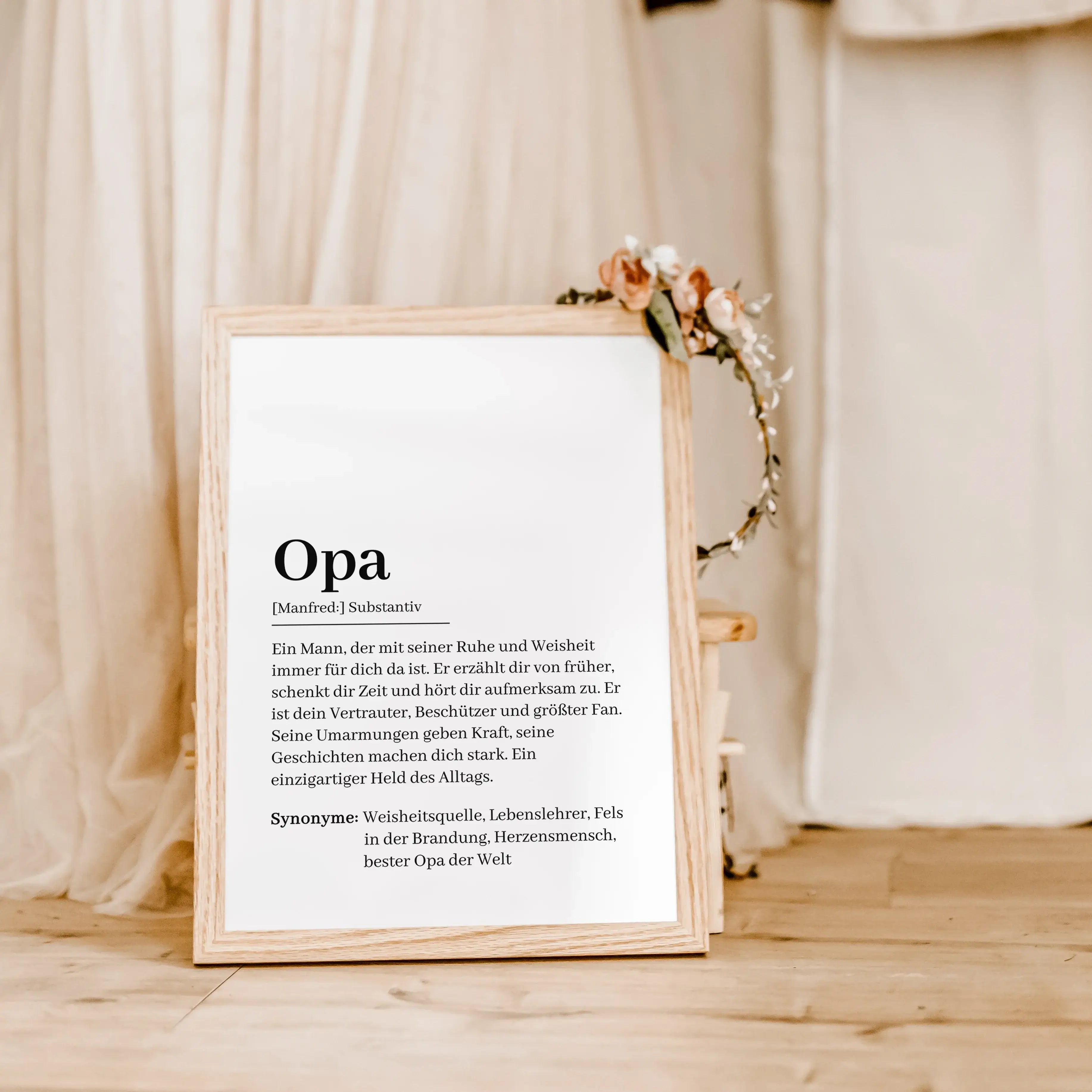 Opa Definition Poster-Personalisiertes Poster-famprints-Suchst du nach einem besonderen Geschenk für deinen Opa? Unser Opa Definition Poster ist die perfekte Wahl! Dieses liebevoll gestaltete Poster zeigt auf einzigartige Weise, wie wundervoll ein Opa ist
