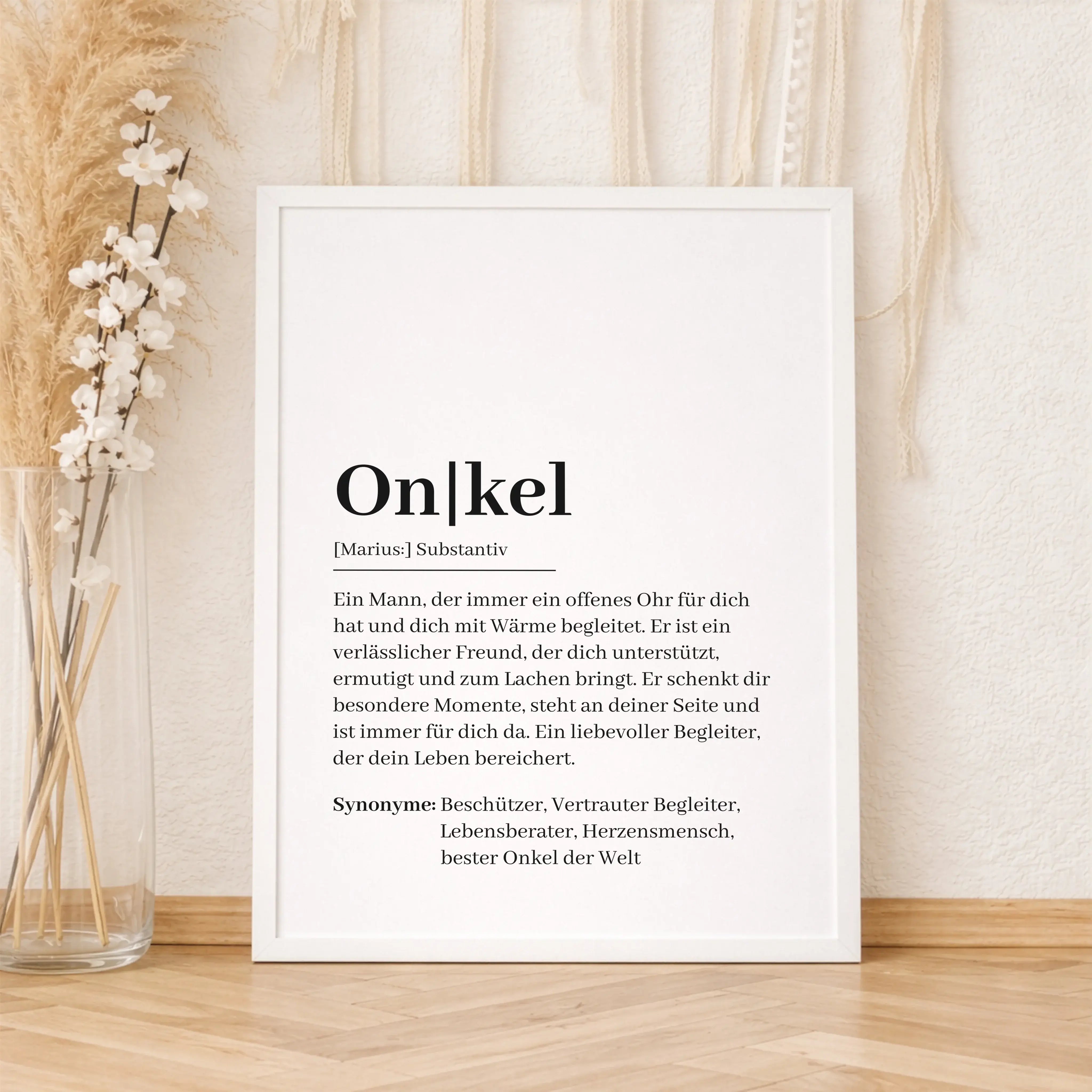 Onkel Definition Poster-Personalisiertes Poster-famprints-Das Onkel Definition Poster von famprints ist ein persönliches Geschenk, das zeigt, was einen Onkel wirklich ausmacht. Die moderne Definition im Stil eines Wörterbuchs verbindet Wertschätzung, Humo