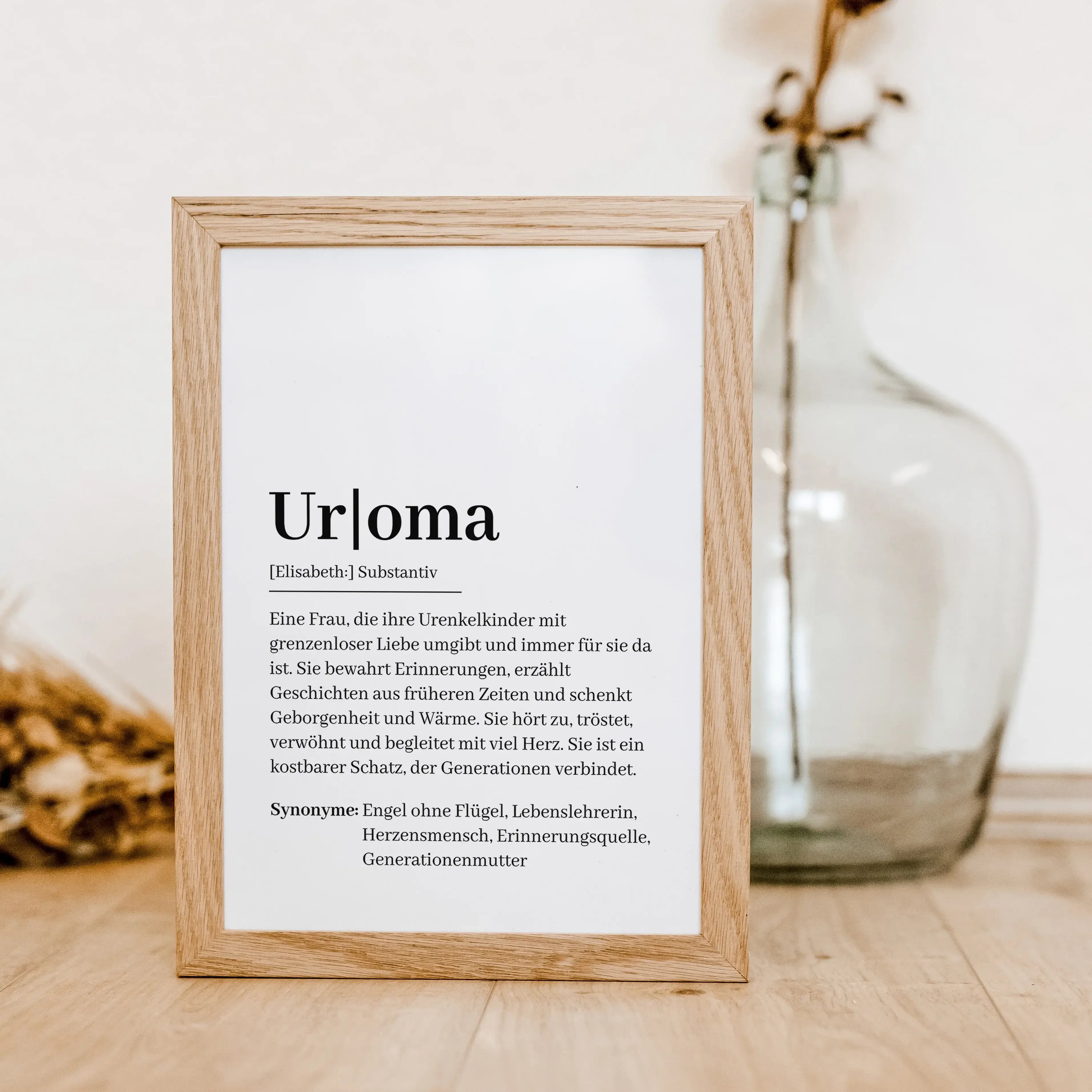 Uroma Definition Poster-Personalisiertes Poster-famprints-Entdecke unser liebevoll gestaltetes Uroma Definition Poster – das perfekte personalisierte Geschenk für deine Uroma! Dieses einzigartige Poster zeigt auf herzliche Weise, wie besonders und wertvol