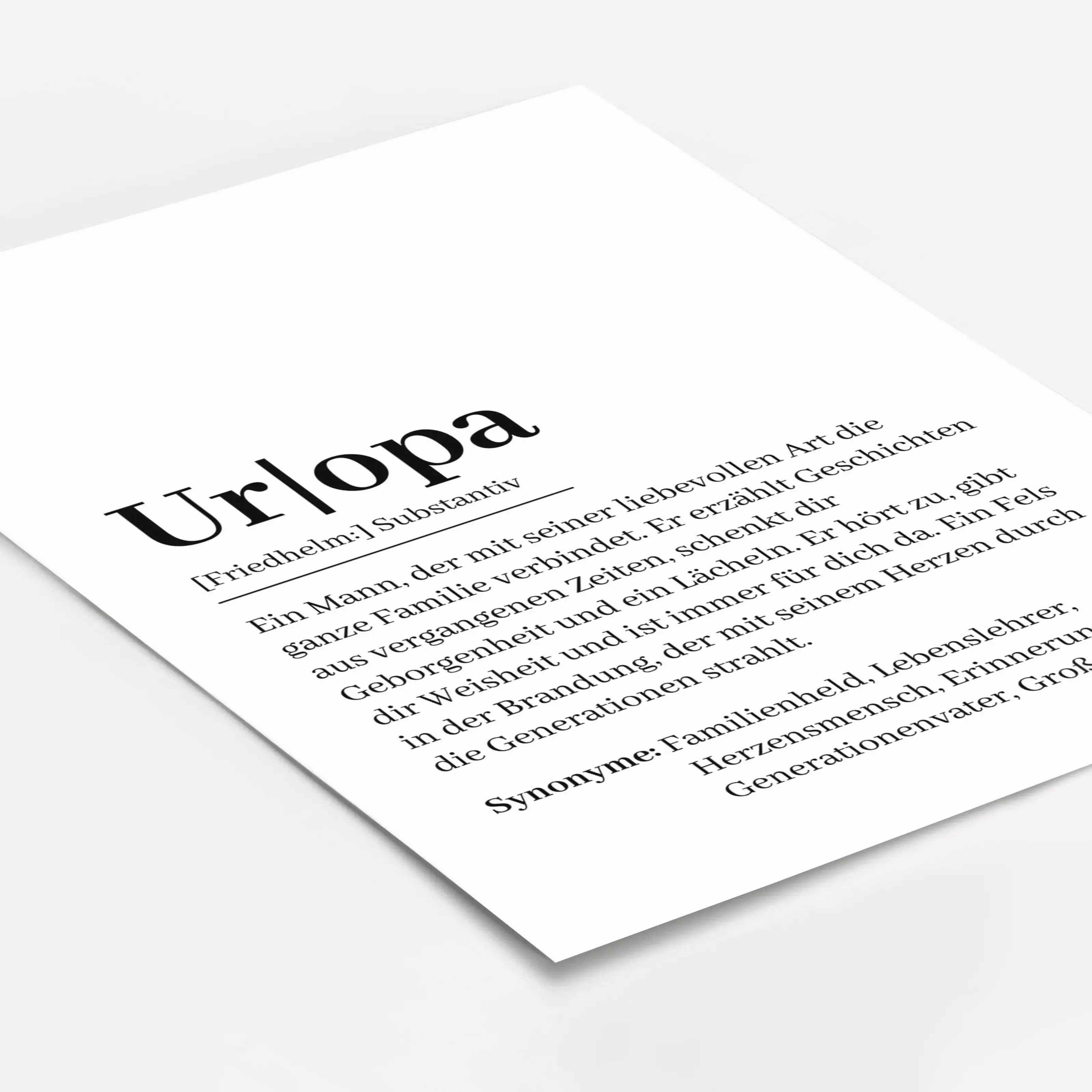 Uropa Definition Poster-Personalisiertes Poster-famprints-Suchst du nach einem besonderen Geschenk für deinen Uropa? Unser Uropa Definition Poster ist die perfekte Wahl! Dieses liebevoll gestaltete Poster zeigt auf einzigartige Weise, wie wundervoll ein U
