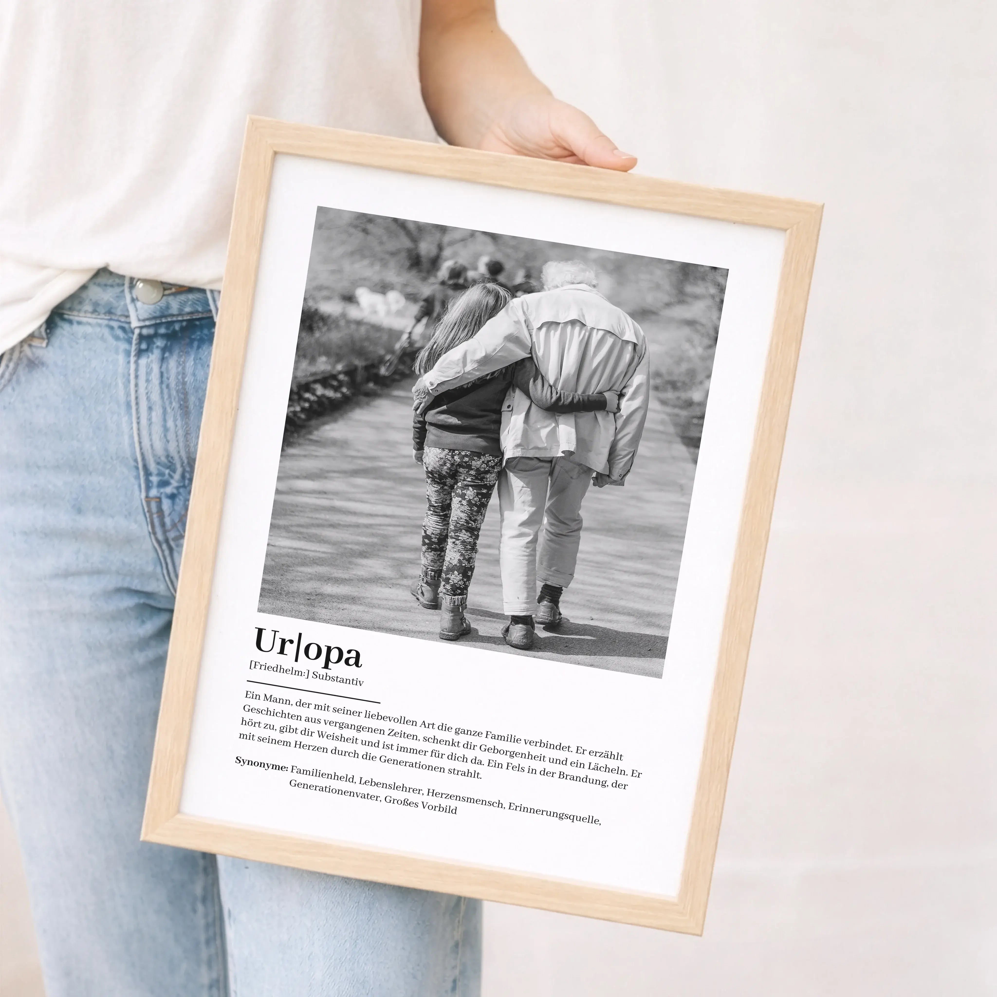 Uropa Definition Poster mit Foto-Personalisiertes Poster-famprints-Das Uropa Definition Poster mit Foto ist eine besondere Art, einem Menschen Danke zu sagen, der die Familie über Generationen hinweg prägt. Dieses personalisierte Poster verbindet ein indi