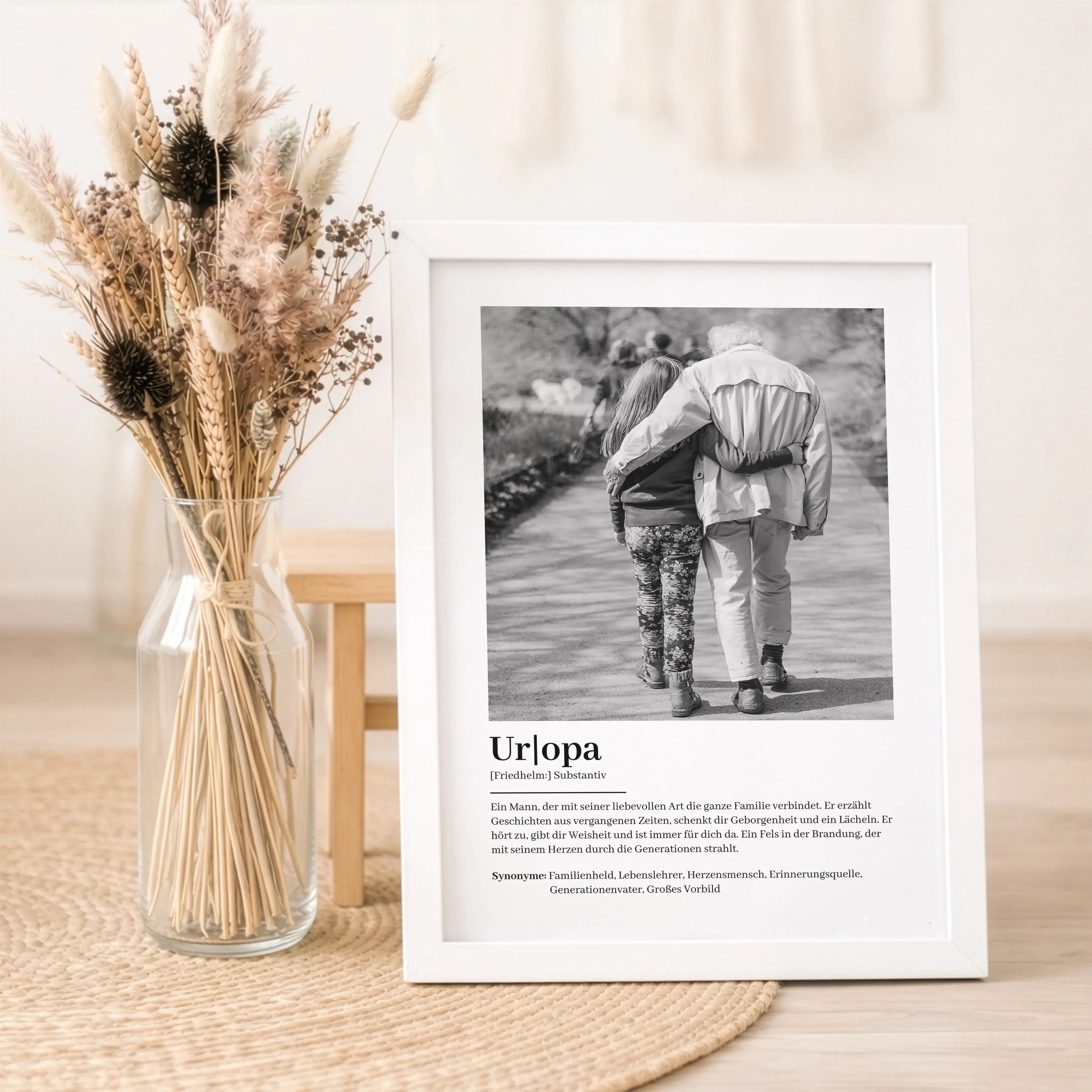 Uropa Definition Poster mit Foto-Personalisiertes Poster-famprints-Das Uropa Definition Poster mit Foto ist eine besondere Art, einem Menschen Danke zu sagen, der die Familie über Generationen hinweg prägt. Dieses personalisierte Poster verbindet ein indi