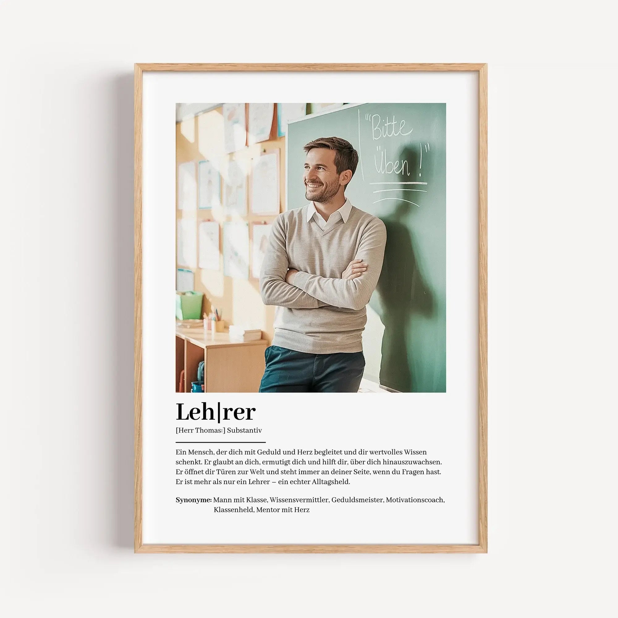 Lehrer Definition Poster mit Foto-Personalisiertes Poster-famprints-Ein Lehrer prägt, begleitet und bleibt oft länger im Kopf als der Unterrichtsstoff. Mit dem Lehrer Definition Poster mit Foto schenkst du eine persönliche Erinnerung, die Wertschätzung si