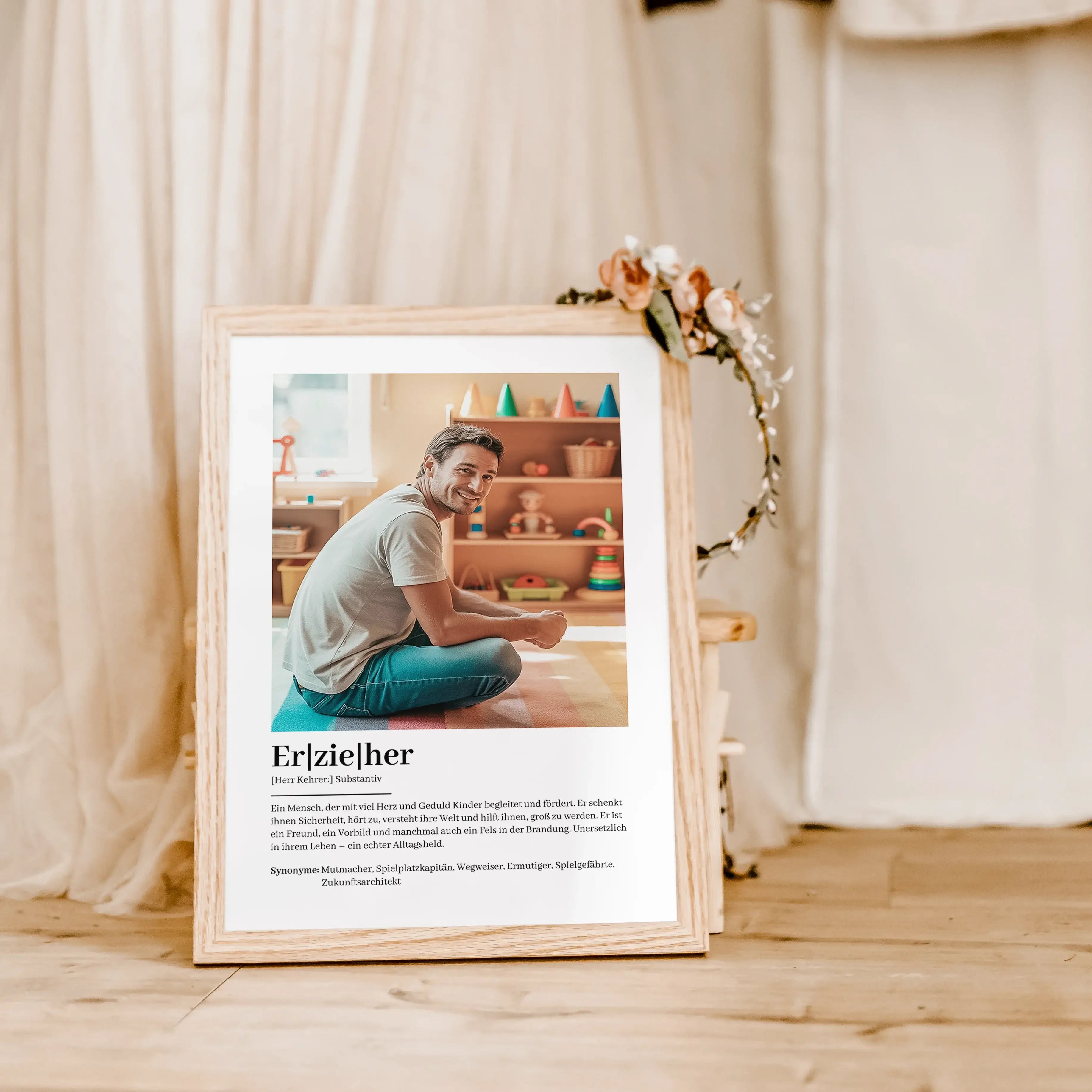 Erzieher Definition Poster mit Foto-Personalisiertes Poster-famprints-Suchst du ein besonderes Geschenk für deinen Erzieher? Unser Erzieher Definition Poster mit Foto ist die perfekte Wahl! Dieses liebevoll gestaltete Poster zeigt auf einzigartige Weise,