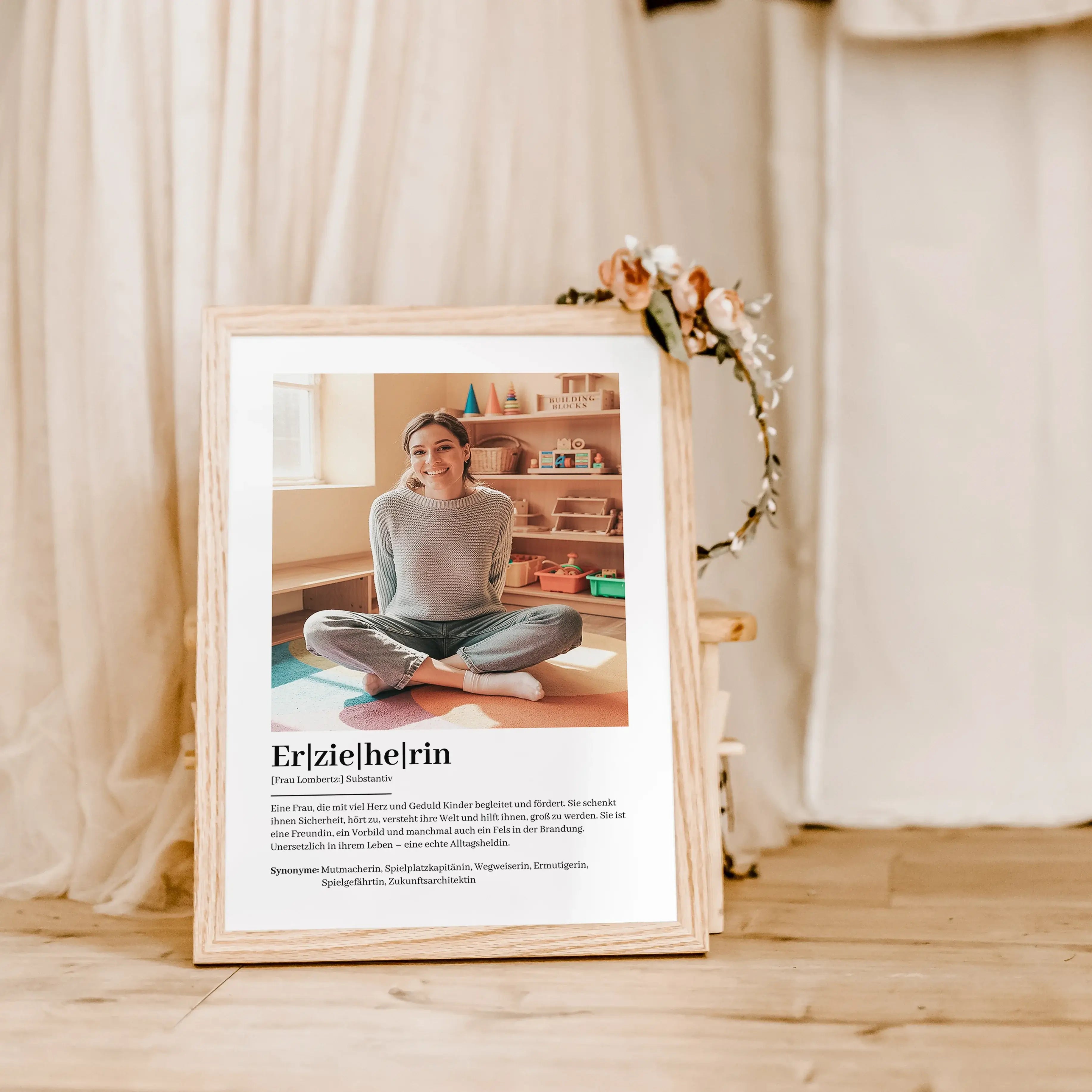 Erzieherin Definition Poster mit Foto-Personalisiertes Poster-famprints-Suchst du nach einem besonderen Geschenk für deine Erzieherin? Unser Erzieherin Definition Poster mit Foto ist die perfekte Wahl! Dieses liebevoll gestaltete Poster zeigt auf einzigar
