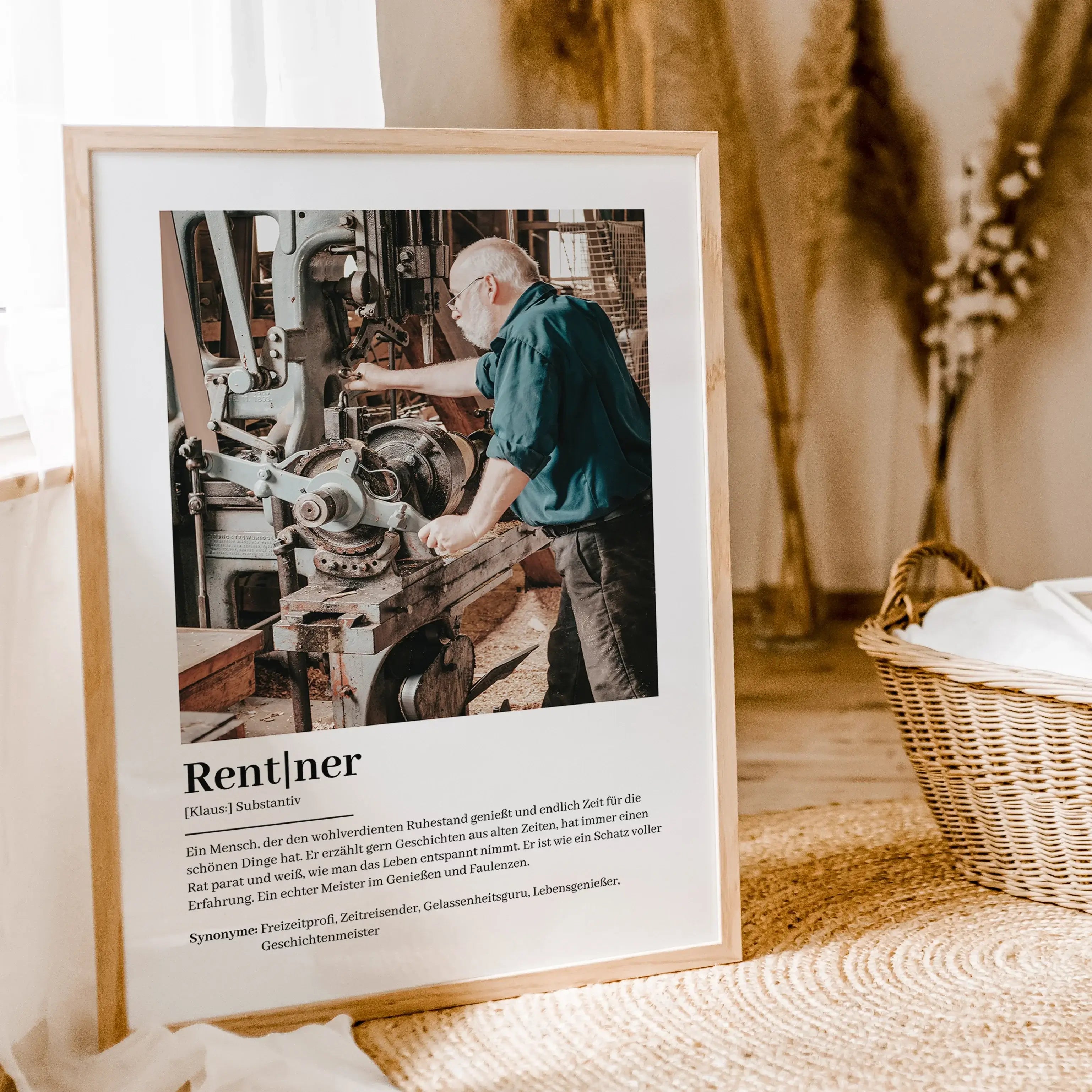 Rentner Definition Poster mit Foto-Personalisiertes Poster-famprints-Suchst du ein einzigartiges Geschenk zum Rentenbeginn? Unser Rentner Definition Poster mit Foto ist die perfekte Wahl! Dieses liebevoll gestaltete Poster zeigt auf humorvolle und herzlic