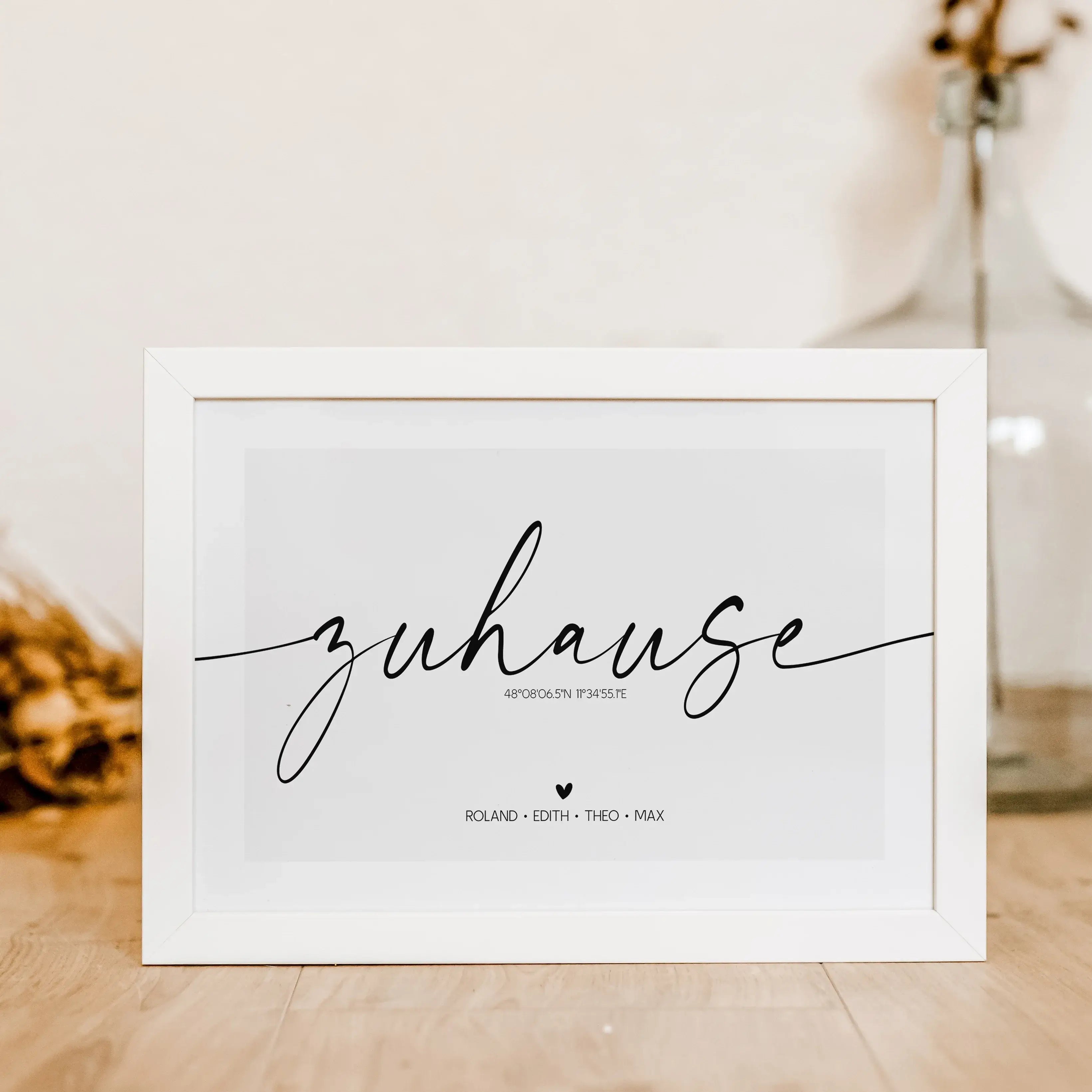 Poster Zuhause No1-famprints-Personalisiertes Poster-Entdecke unser Zuhause Poster, das deinem neuen Lebensabschnitt einen ganz individuellen Rahmen verleiht. Dieses liebevoll gestaltete Bild Zuhause ist mehr als nur ein dekoratives Element; es wird zum e