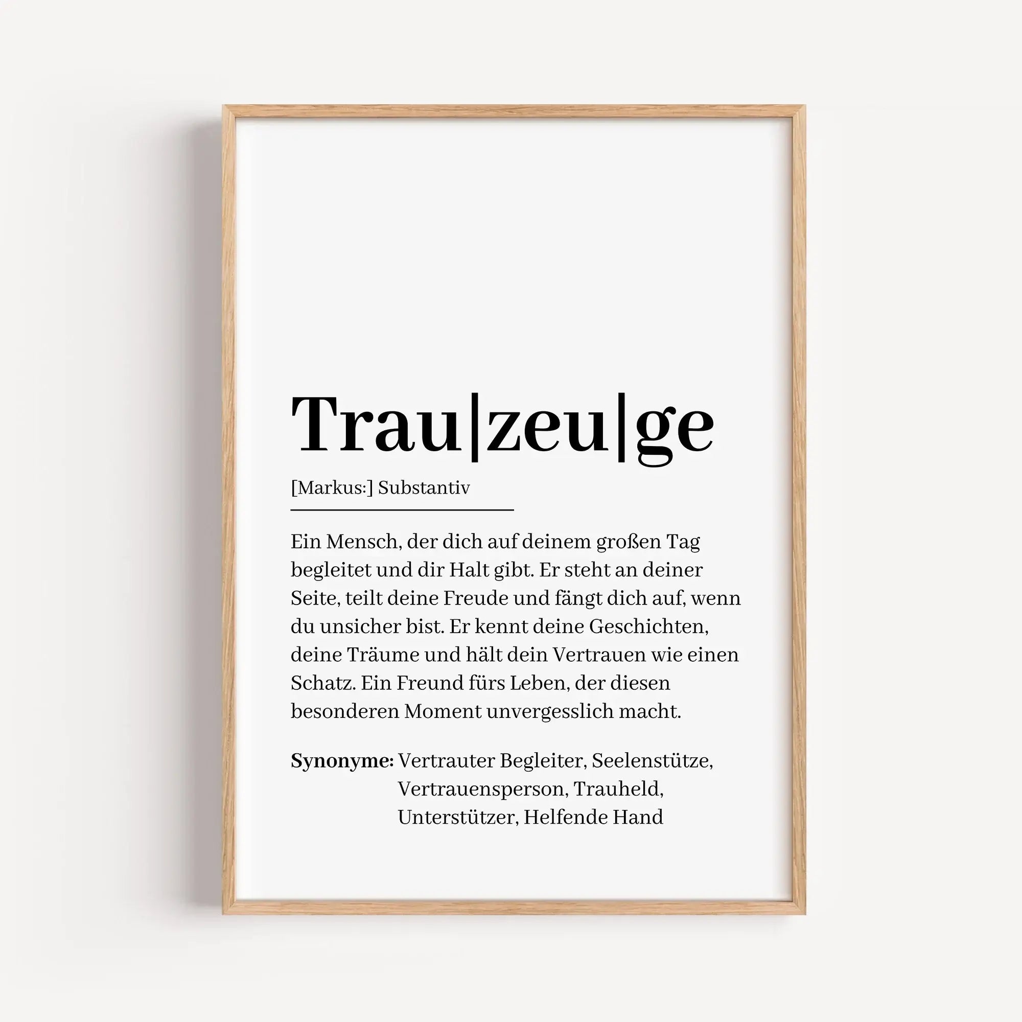 Trauzeuge Definition Poster-Personalisiertes Poster-famprints-Suchst du nach einem besonderen Geschenk für deinen Trauzeugen? Unser Trauzeuge Definition Poster ist die perfekte Wahl! Dieses liebevoll gestaltete Poster zeigt auf einzigartige Weise, was ein