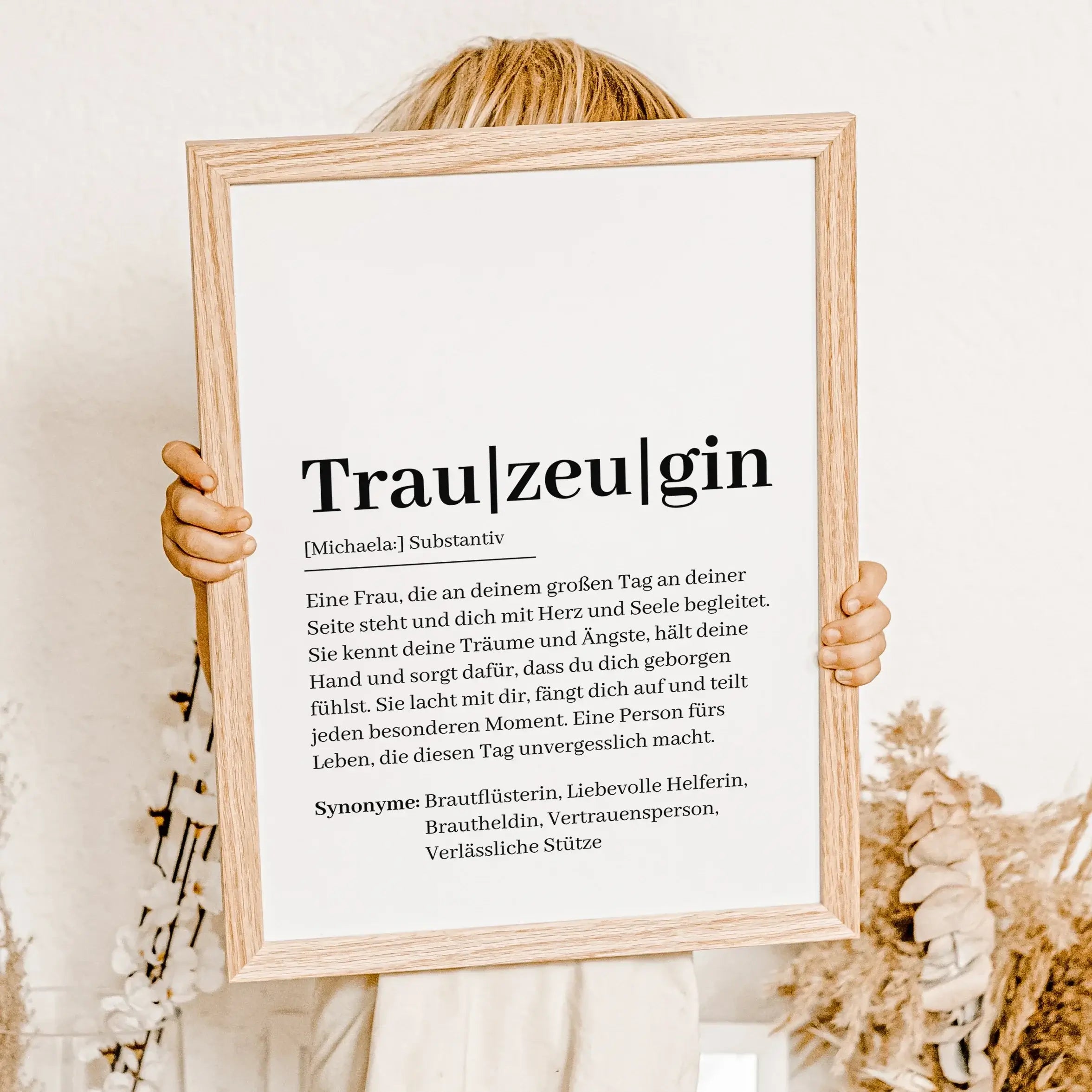 Trauzeugin Definition Poster-Personalisiertes Poster-famprints-Suchst du nach einem besonderen Geschenk für deine Trauzeugin? Unser Trauzeugin Definition Poster ist genau das Richtige! Dieses liebevoll gestaltete Poster zeigt auf einzigartige Weise, was e