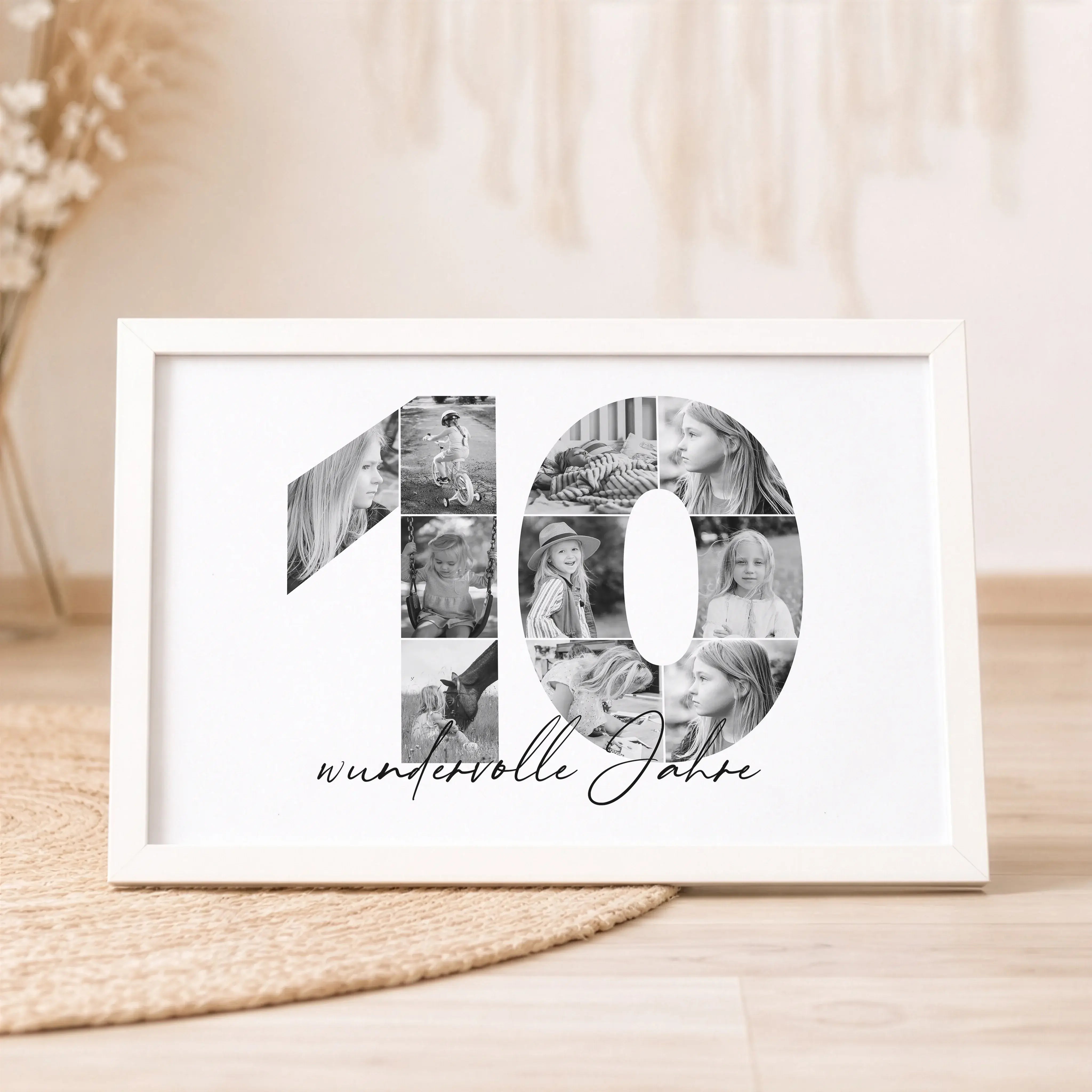 Foto Poster 10-Personalisiertes Poster-famprints-Das Foto Poster 10 ist eine persönliche Art, besondere Lebensabschnitte sichtbar zu machen. Die große Zahl 10 wird mit deinen eigenen Bildern gefüllt und entsteht so als individuelle Fotocollage, die Erinne