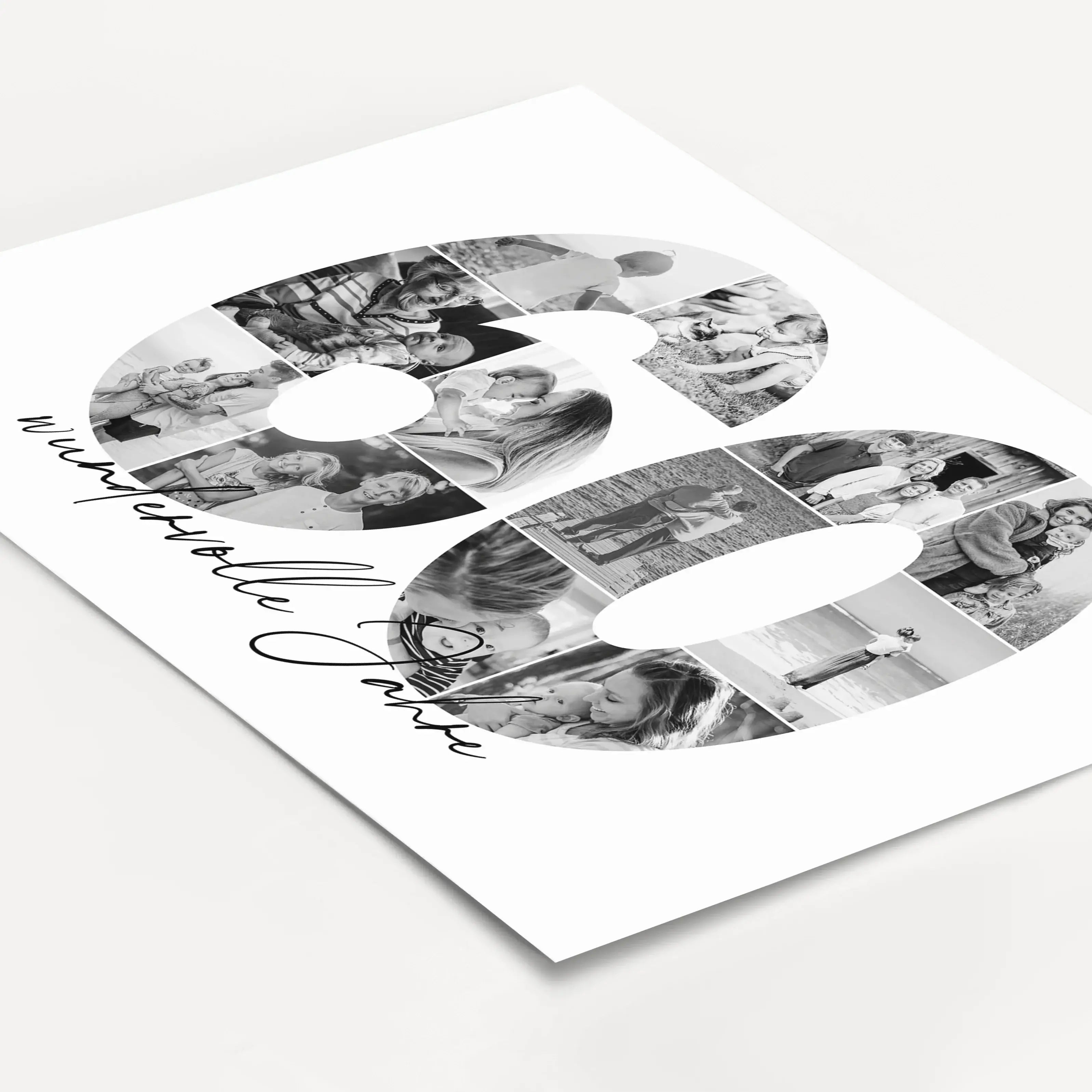 Foto Poster 60-Personalisiertes Poster-famprints-Mit dem Foto Poster 60 gestaltest du ein persönliches Erinnerungsstück, das besondere Lebensmomente sichtbar macht. Die große Zahl 60 wird mit deinen eigenen Fotos gefüllt und verwandelt sich in eine indivi