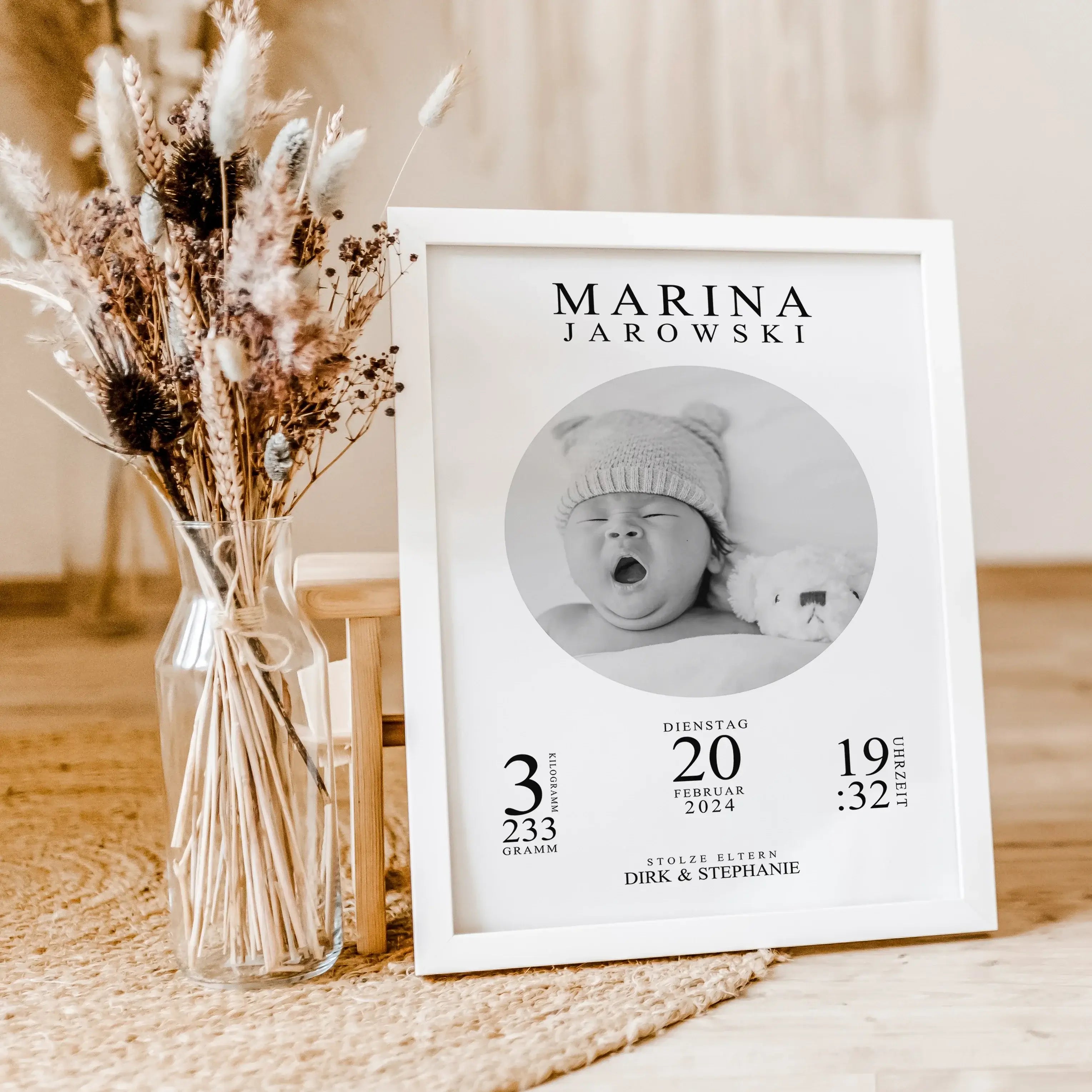 Geburtsposter mit Foto - Personalisiertes Poster - famprints - Entdecke unser einzigartiges Geburtsposter mit Foto, das die schönsten Momente der Geburt deines Kindes für immer festhält. Personalisiere das Poster ganz einfach mit den wichtigsten Geburtsda