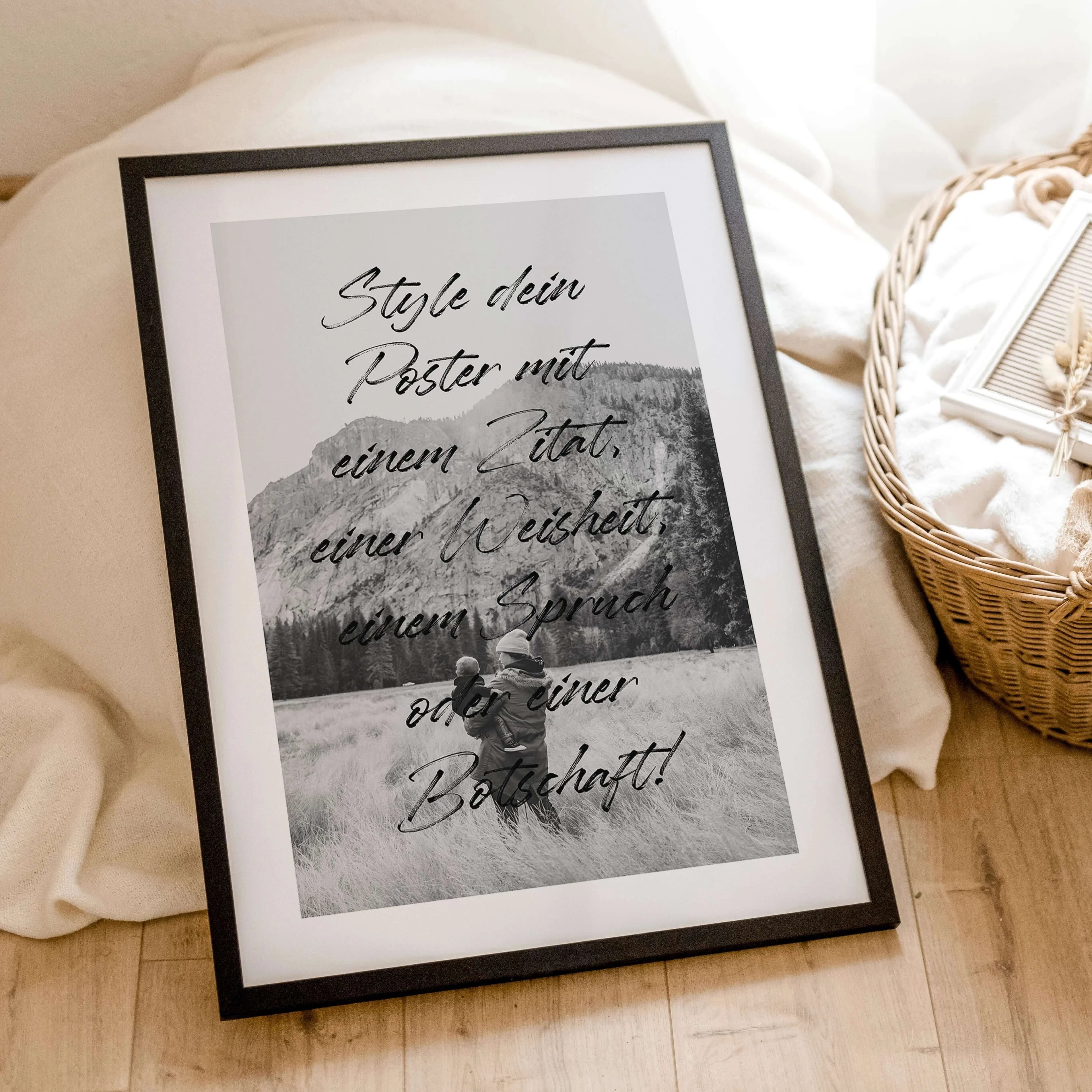 Text Poster mit Foto - Personalisiertes Poster - famprints - Gestalte dein individuelles Text Poster mit Foto – ideal als persönliches Geschenk oder für dein eigenes Zuhause! Wähle deinen eigenen Text, Zitat, Vers oder Spruch und kreiere ein einzigartiges