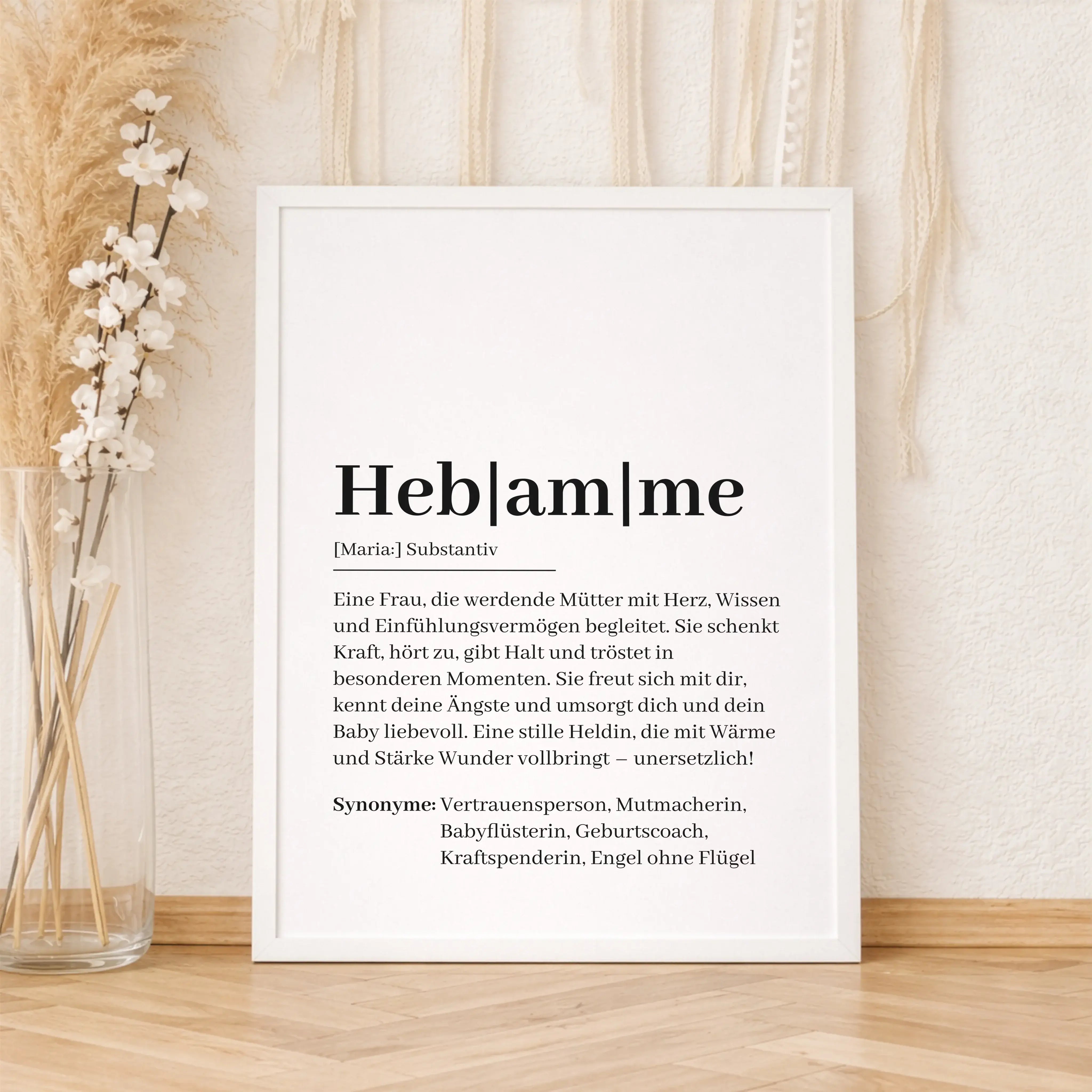 Hebamme Definition Poster-Personalisiertes Poster-famprints-Das Hebamme Definition Poster von famprints ist eine liebevolle Art, Danke zu sagen und Wertschätzung sichtbar zu machen. Die fein formulierte Definition bringt auf den Punkt, was eine Hebamme fü