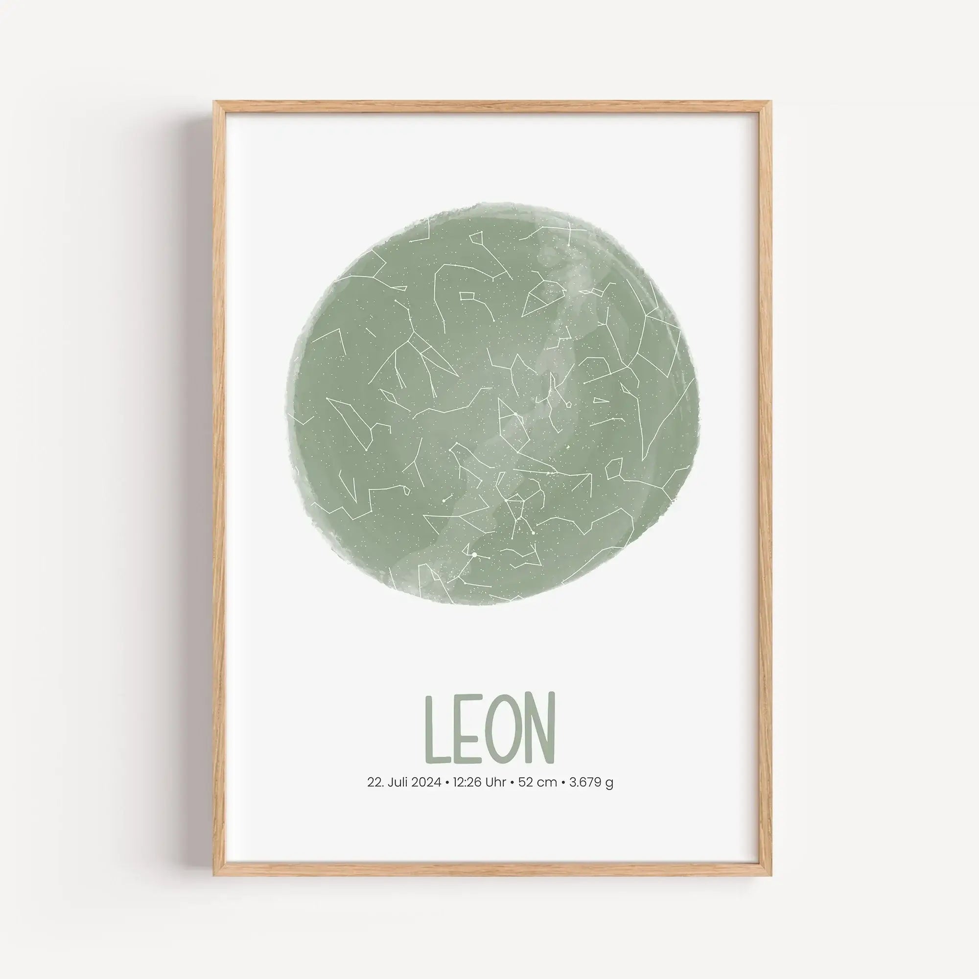 Geburtsposter Sternenhimmel-Personalisiertes Poster-famprints-Das Geburtsposter Sternenhimmel von famprints hält einen einzigartigen Moment fest, so wie er wirklich war. Du siehst den echten Sternenhimmel zum Zeitpunkt der Geburt deines Kindes, berechnet