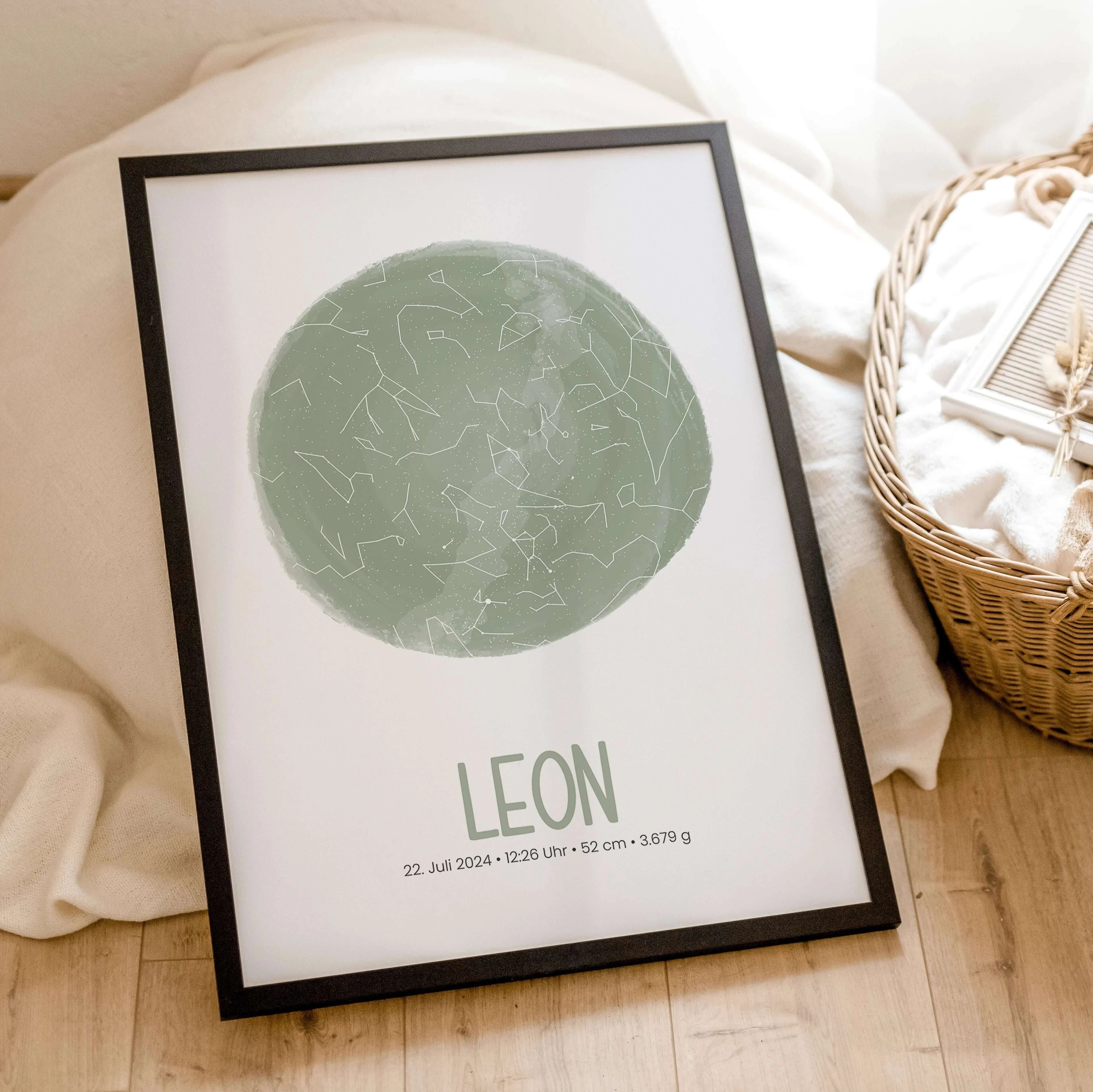 Geburtsposter Sternenhimmel - Personalisiertes Poster - famprints - Entdecke das einzigartige Geburtsposter Sternenhimmel – das perfekte personalisierte Geschenk zur Geburt! Dieses besondere Poster zeigt dir den exakten Sternenhimmel am Geburtsort deines