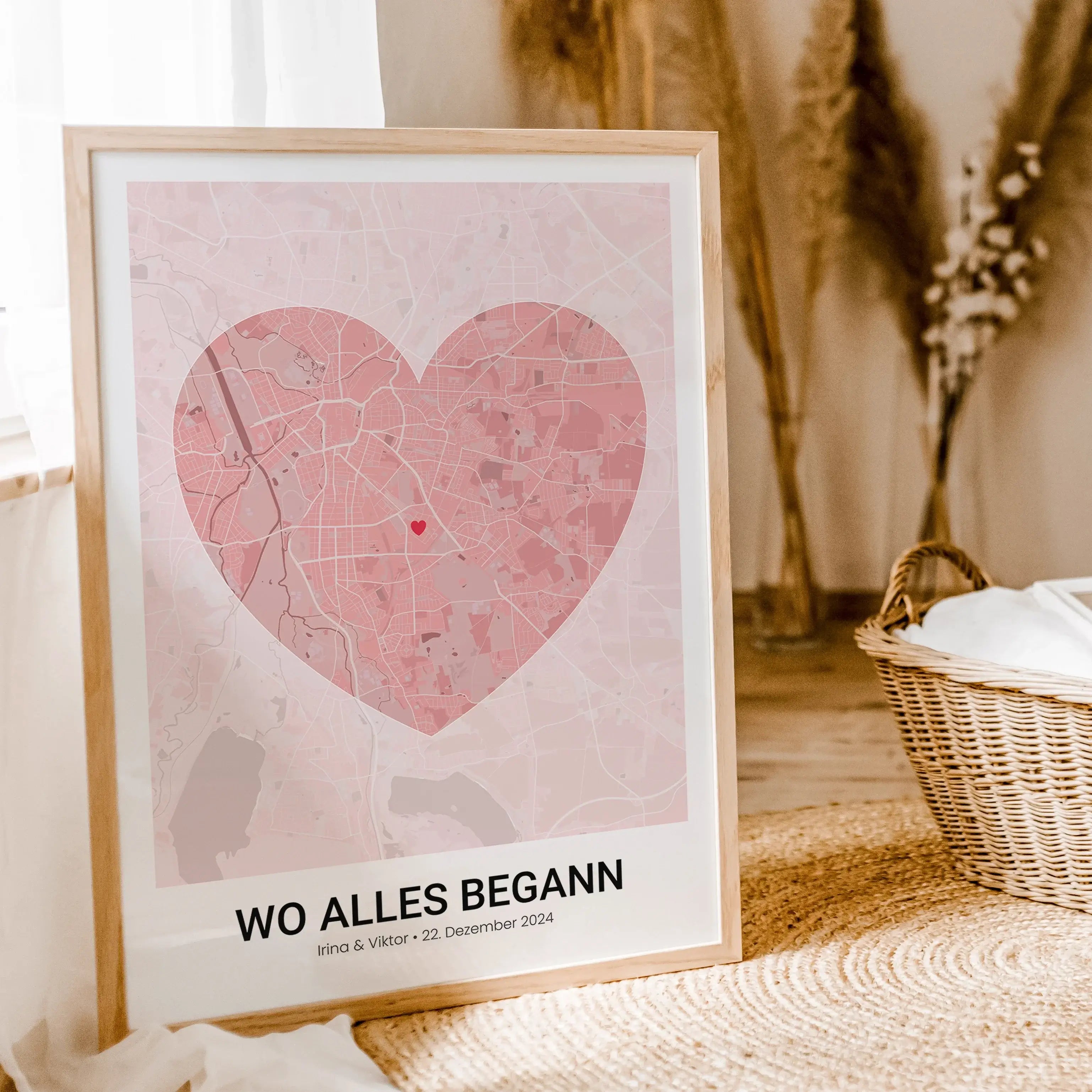 Stadtkarte Poster Herz modern - Personalisiertes Poster - famprints - Entdecke unser Stadtkarte Poster Herz modern – das perfekte personalisierte Geschenk für eure besonderen Momente! Gestalte dein Poster individuell mit der Stadtkarte deines Lieblingsort