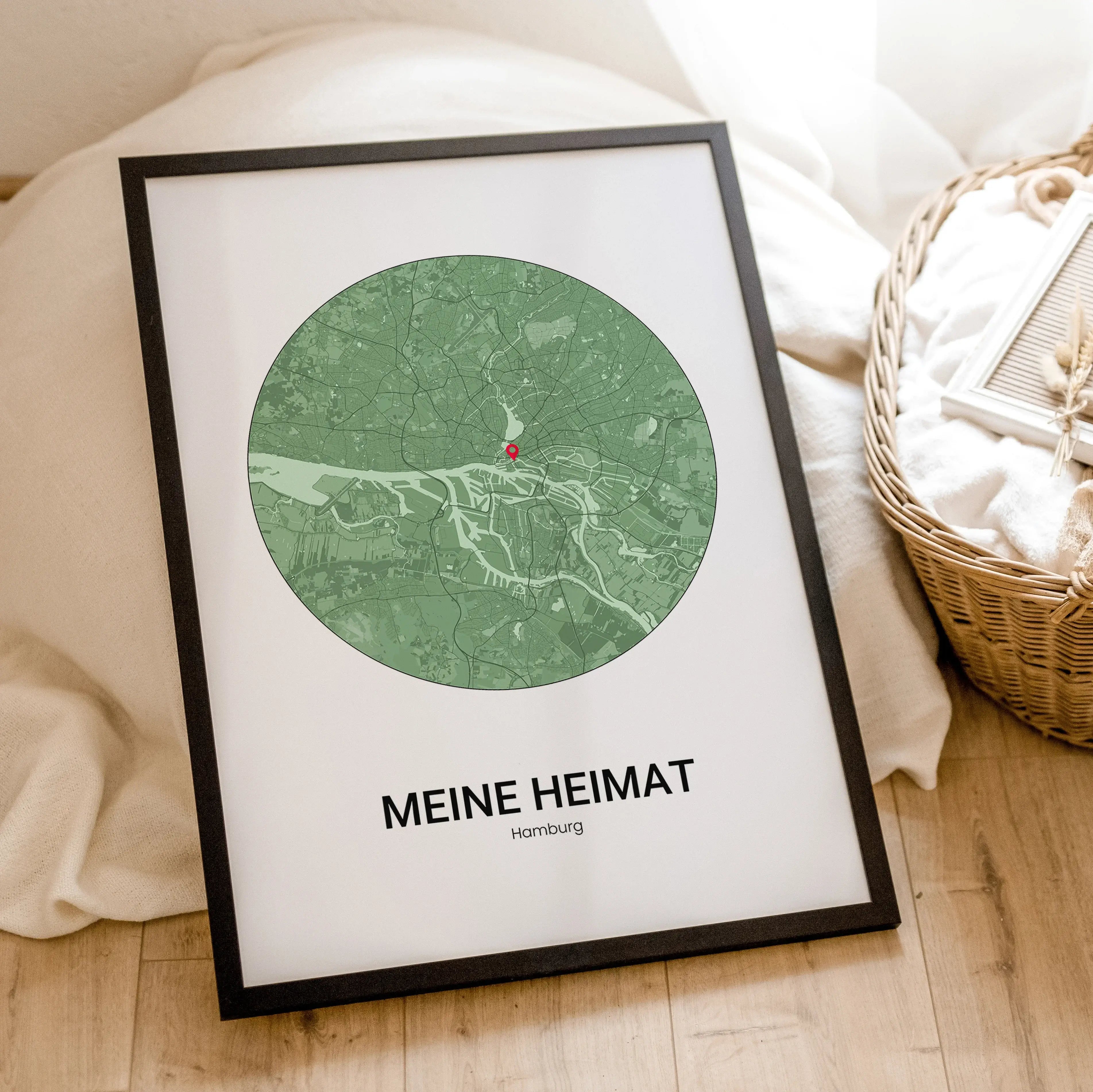 Stadtkarte Poster Circle - Personalisiertes Poster - famprints - Entdecke das Stadtkarte Poster Circle – dein persönliches Kunstwerk mit dem Stadtplan deines Lieblingsortes! Gestalte dein Poster individuell und setze mit dem Marker den genauen Standort, d