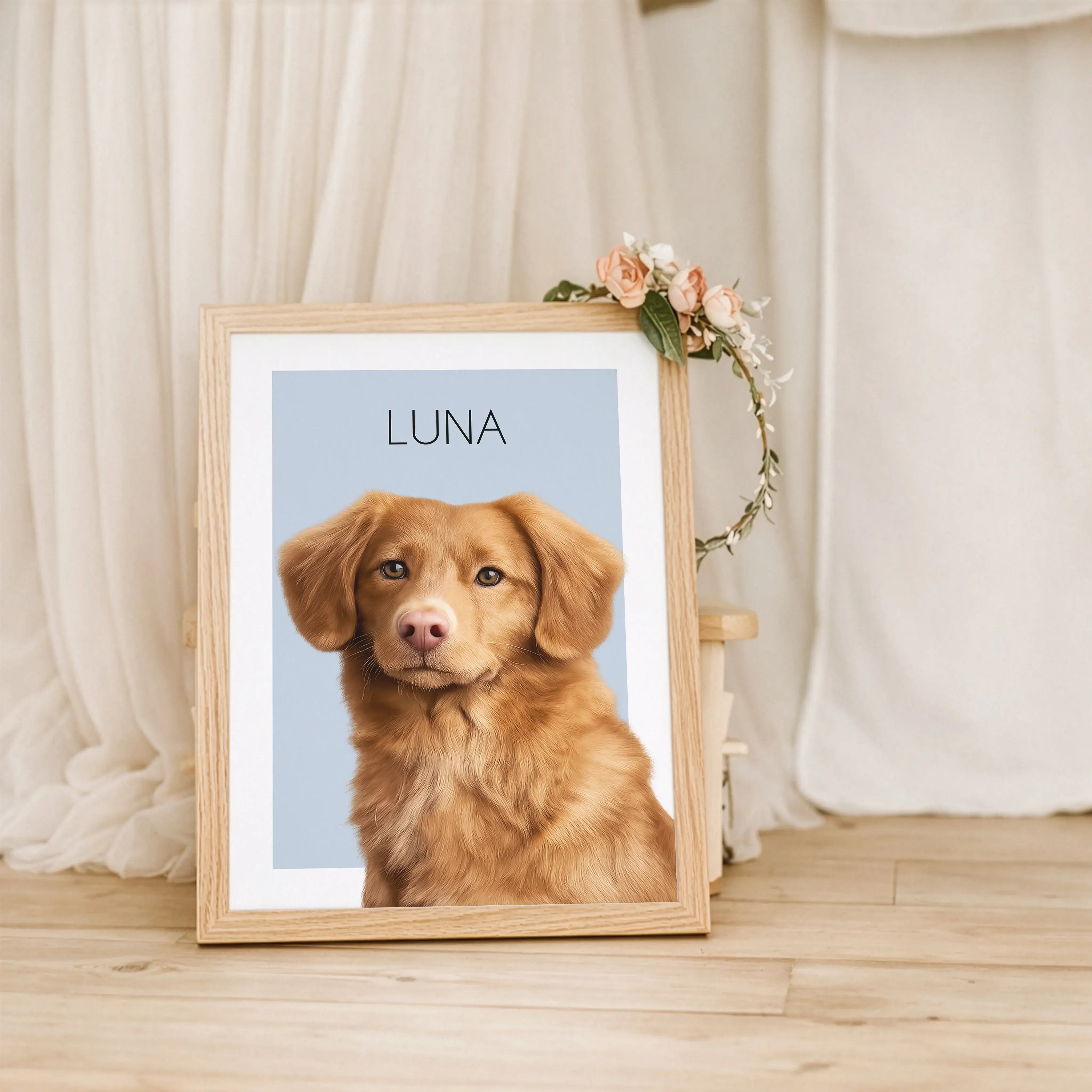 Haustier Poster-Personalisiertes Poster-famprints-Haustier Poster von famprints verwandelt dein Lieblingsfoto in ein individuelles Kunstwerk für dein Zuhause. Du lädst einfach das Portrait deines Hundes, deiner Katze oder deines Pferdes hoch und unser Kon