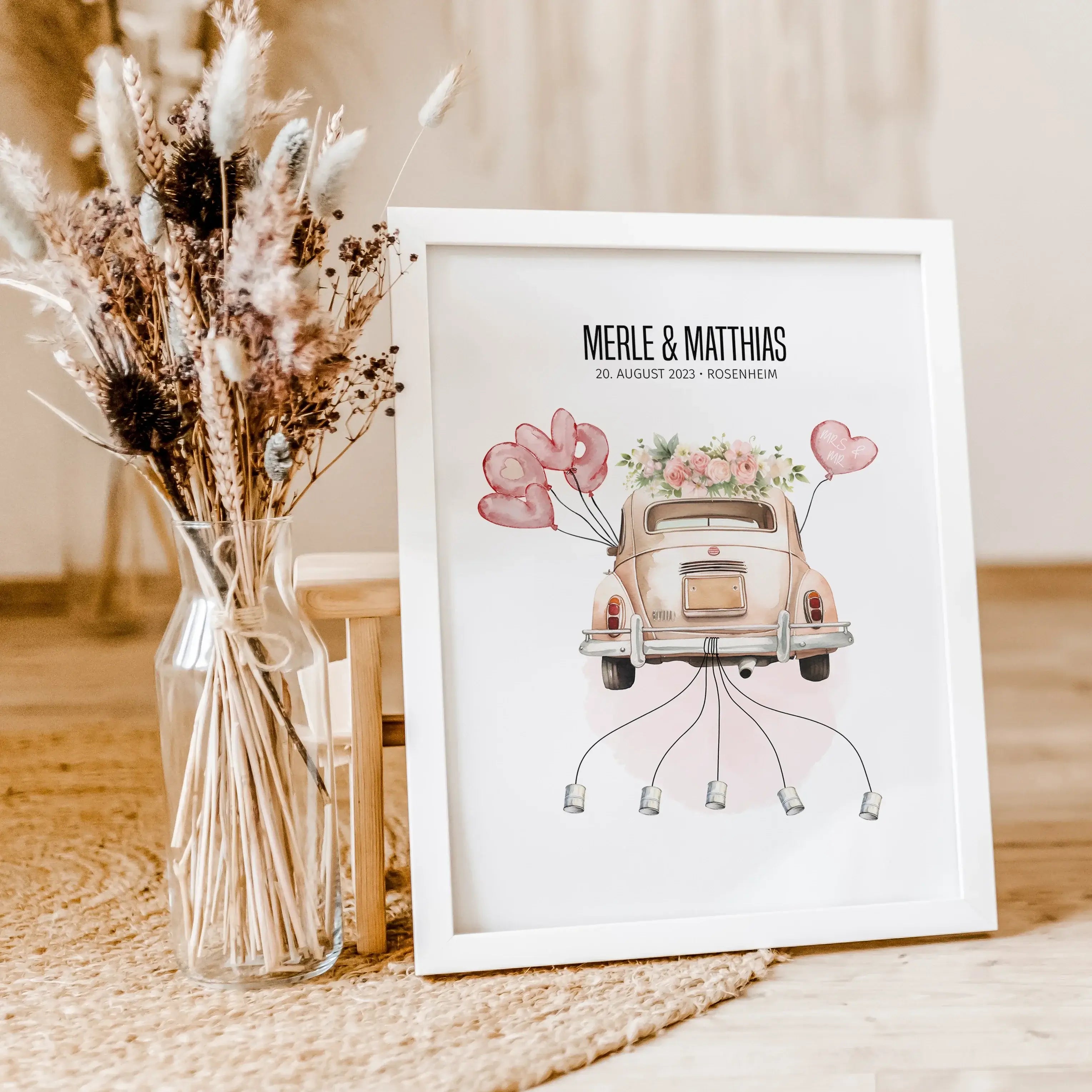 Geldgeschenk Poster Hochzeit - Personalisiertes Poster - famprints - Geldgeschenk Poster Hochzeit