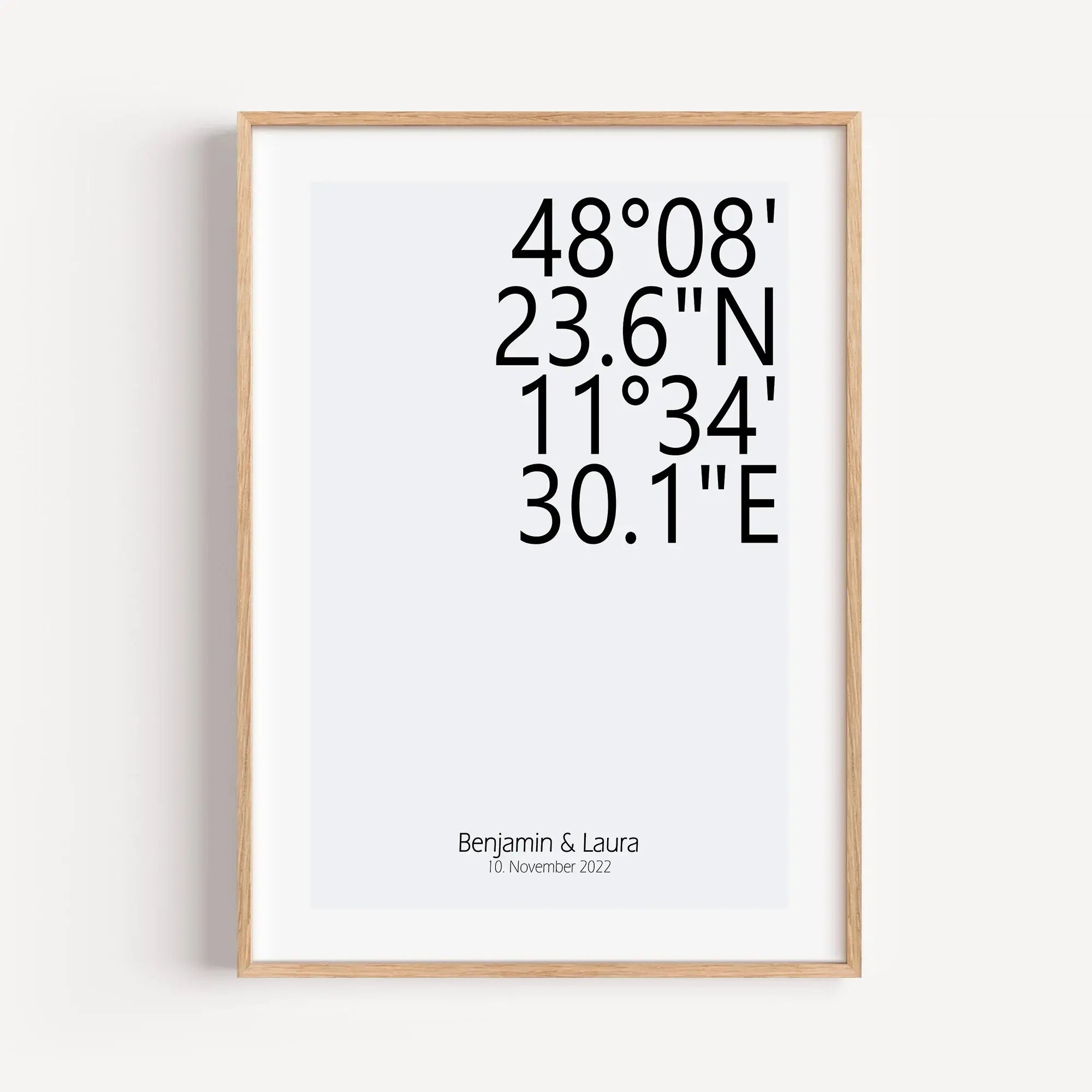 Koordinaten Poster-Personalisiertes Poster-famprints-Mit einem Koordinaten Poster von famprints hältst du einen Ort fest, der für dich wirklich zählt. Vielleicht der Platz, an dem ihr euch kennengelernt habt, euer Zuhause, der Ort der Hochzeit oder ein be