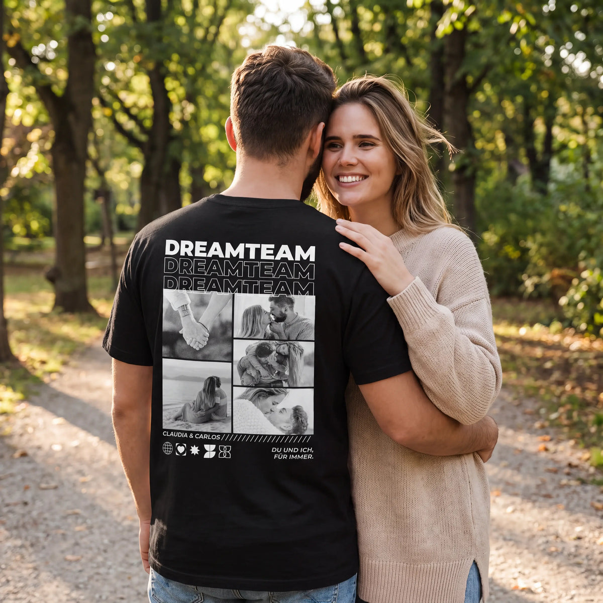 T-Shirt - Personalisiertes T-Shirt PERFECT MATCH - personalisiertes Geschenk zur Hochzeit, Jahrestag, Hochzeitstag oder Valentinstag