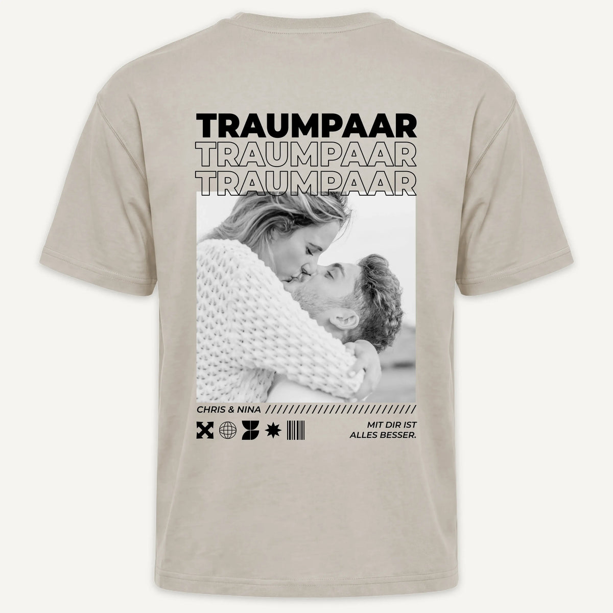 T-Shirt - Personalisiertes T-Shirt PERFECT MATCH - personalisiertes Geschenk zur Hochzeit, Jahrestag, Hochzeitstag oder Valentinstag