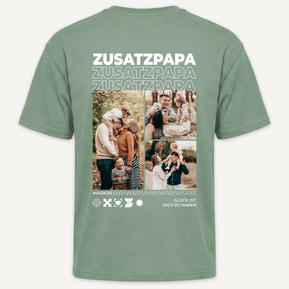 T-Shirt - Personalisiertes T-Shirt BONUSPAPA - personalisiertes Geschenk zum Vatertag oder Geburtstagsgeschenk für Stiefvater
