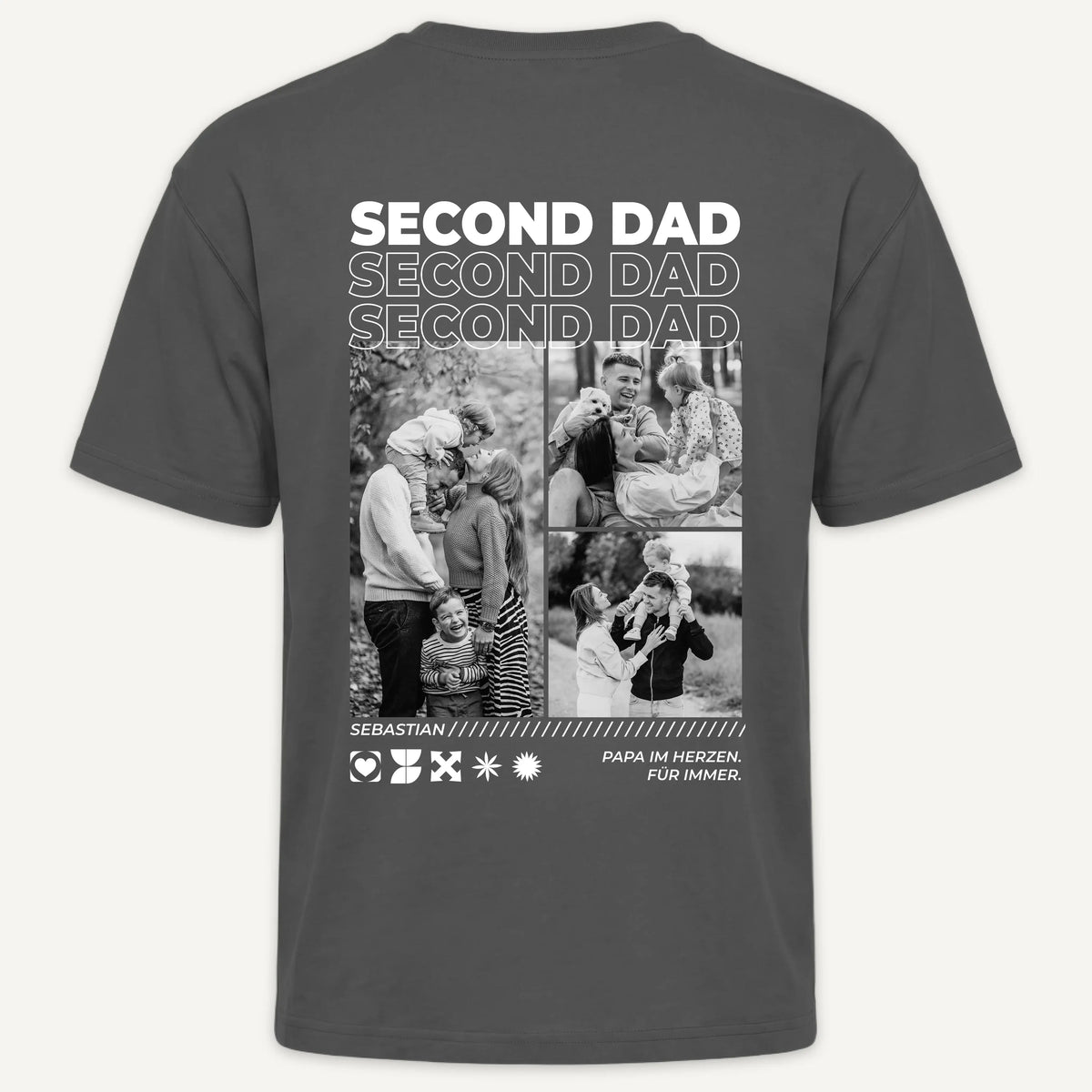 T-Shirt - Personalisiertes T-Shirt BONUSPAPA - personalisiertes Geschenk zum Vatertag oder Geburtstagsgeschenk für Stiefvater